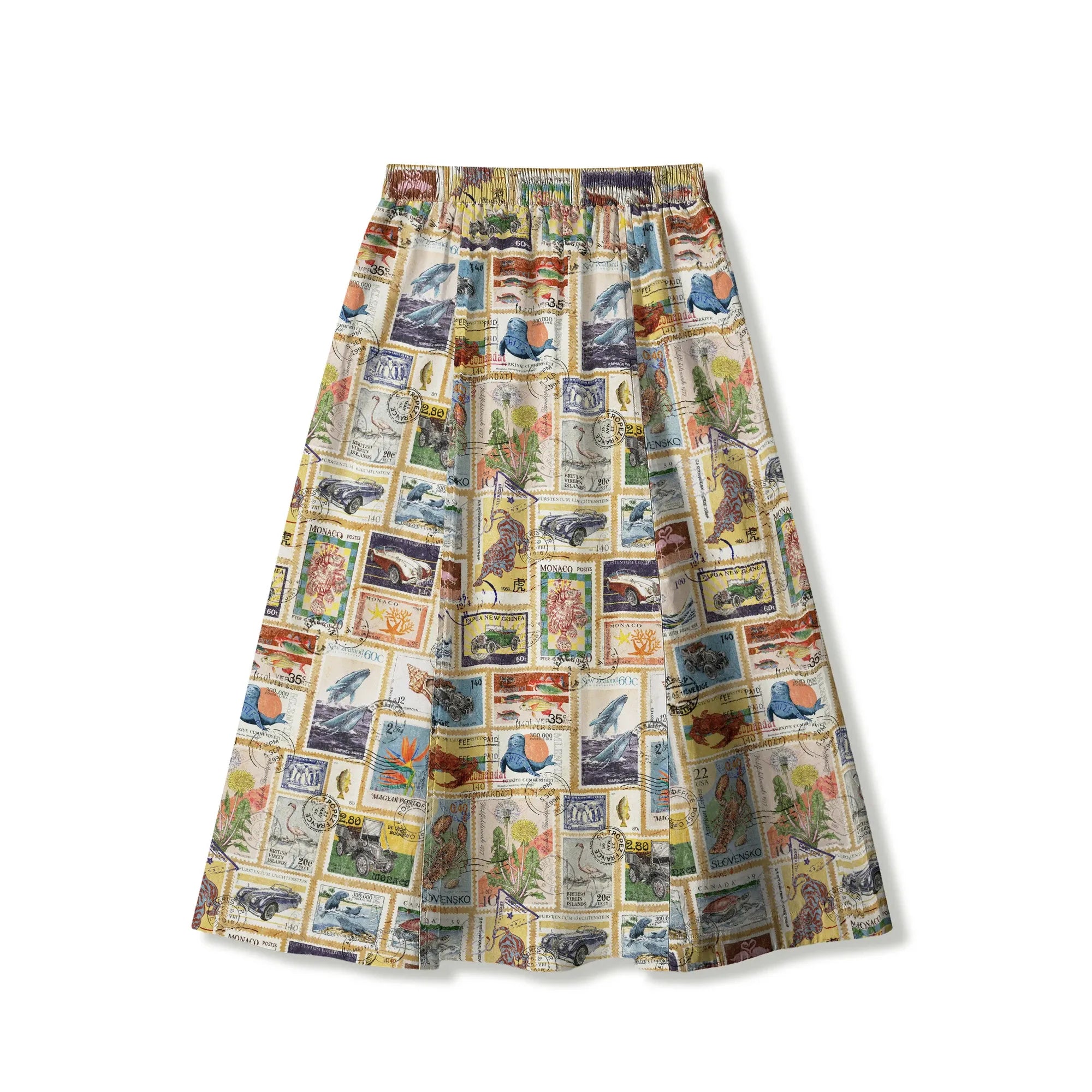 100% cotton women's skirt, vintage car and nautical design