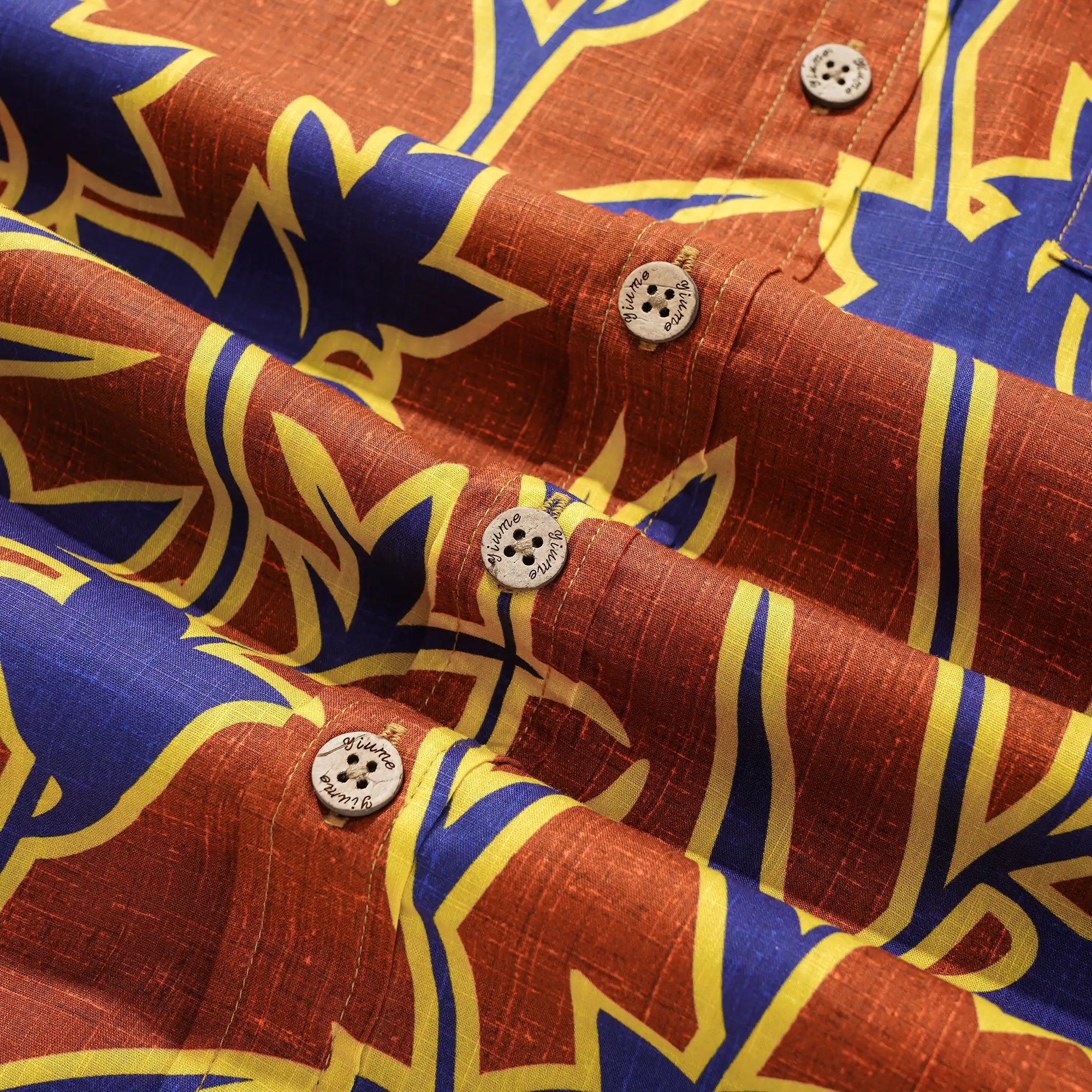 Men's Hawaiian Shirt Short Sleeve Button-down 100% Cotton Blue Aloha Blue Blossom