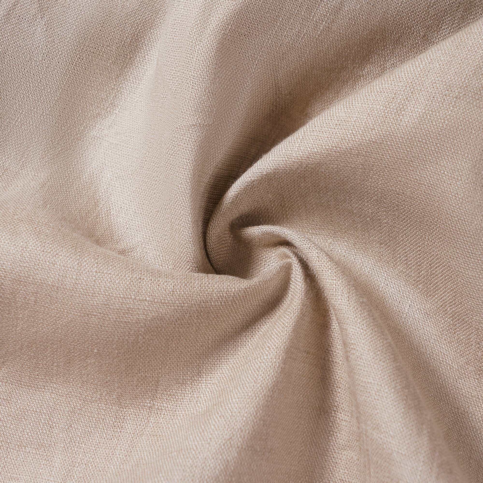 Men's Basic Shirt Short Sleeve Camp Collar 100% Linen Natural Solid Color