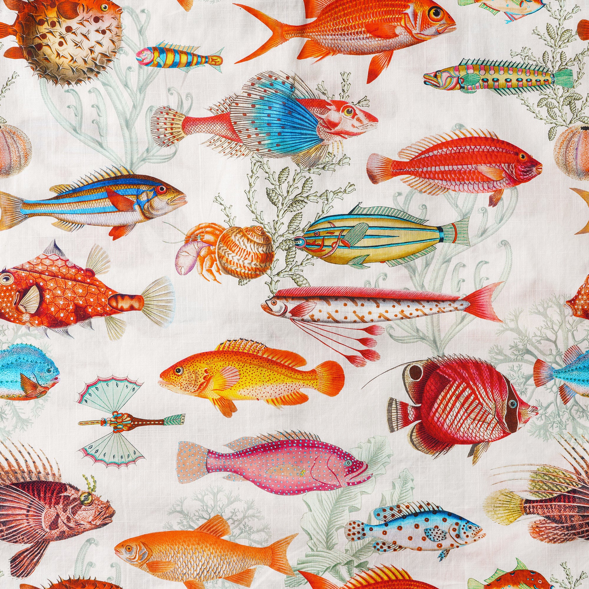 Chemise Yiume pour hommes à motif de poissons tropicaux 100 % coton, chemise hawaïenne à manches courtes, à boutons, couleur beige, chemise Aloha.