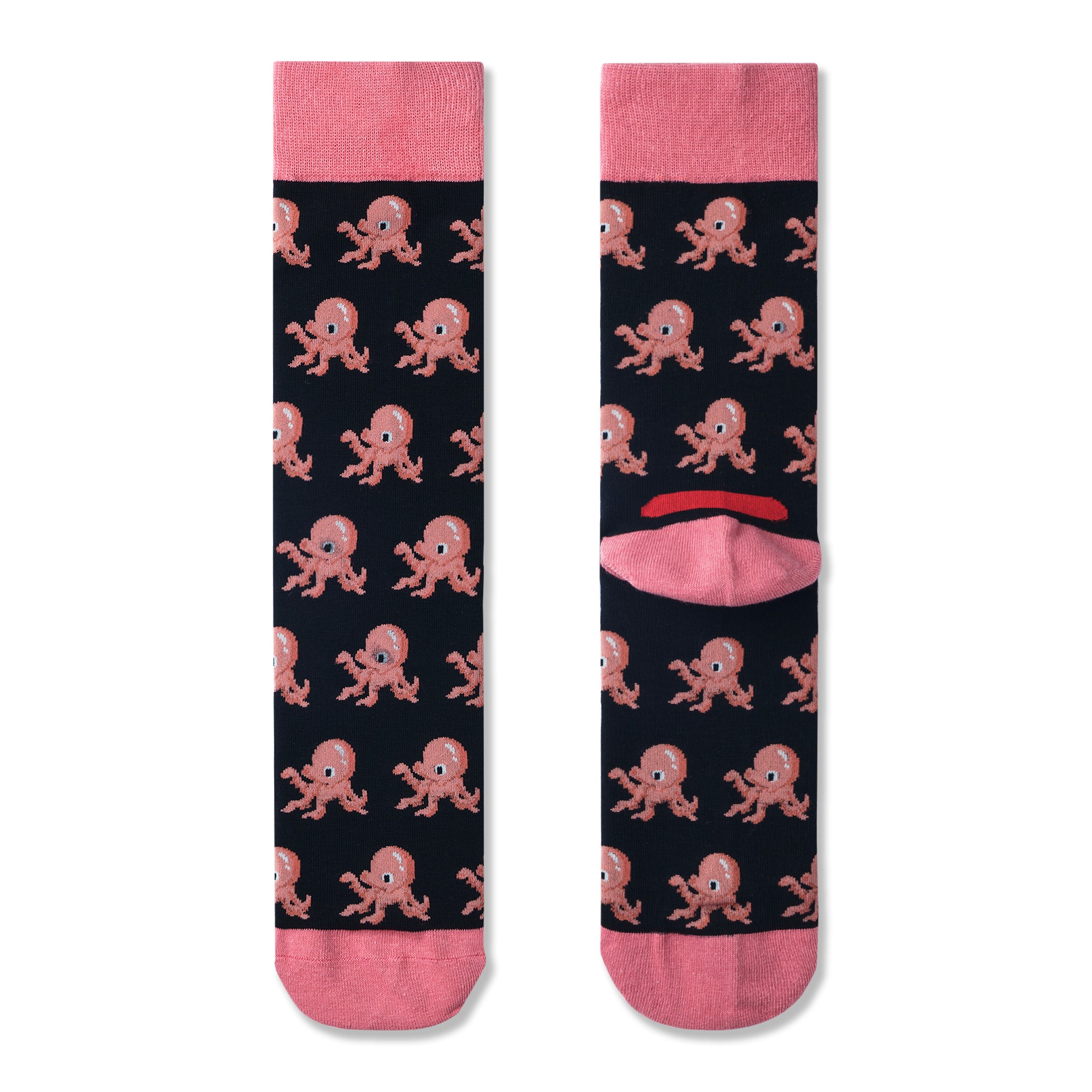 Chaussettes pour hommes avec imprimé pieuvre rose