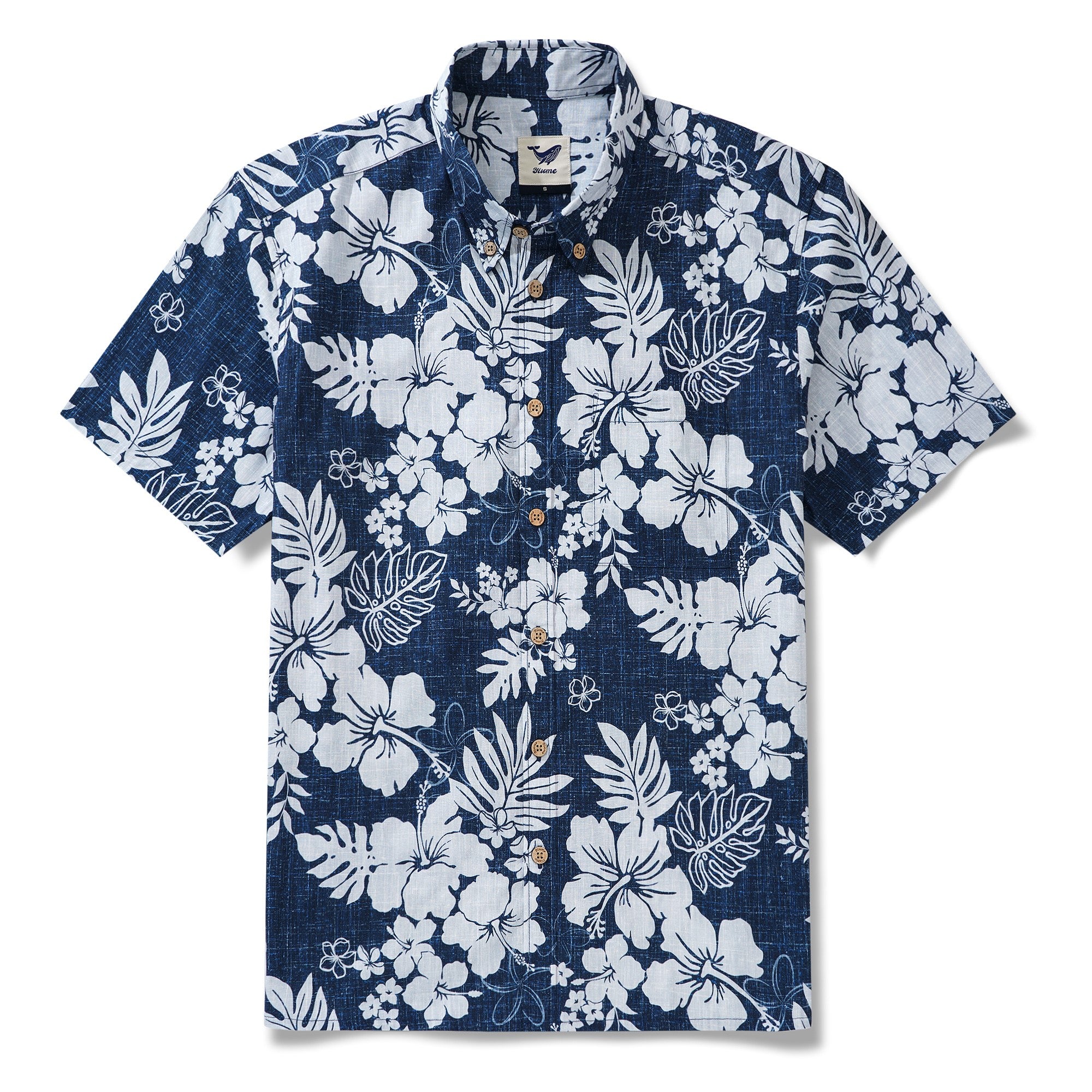 Men's Blue Tropical Hawaiian Shirt Button-down Aloha Shirt No Iron Shirt