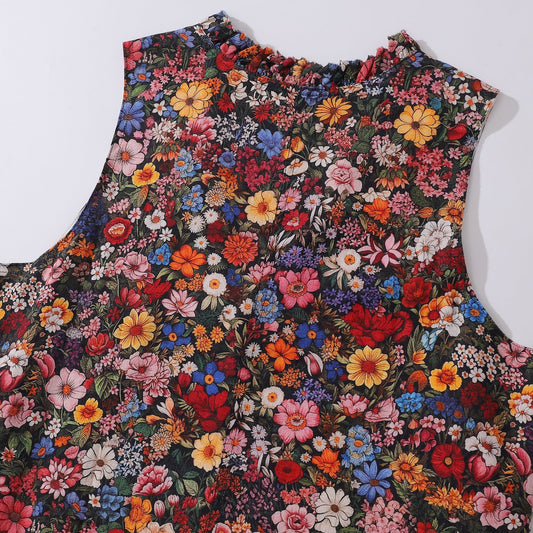 Hawaiian Kleid für Damen Unter den Blumen V-Ausschnitt Kleid Unter den Blumen Kleid