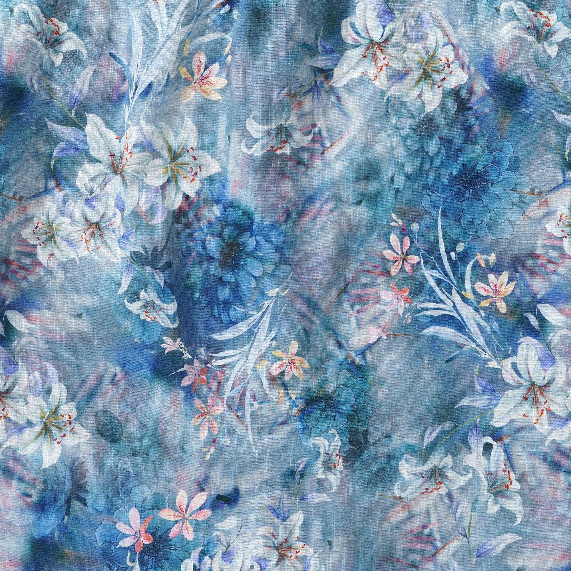 Chemise à manches longues Aloha hawaïenne pour homme en coton 100 % Cloud Floral Whispers personnalisée