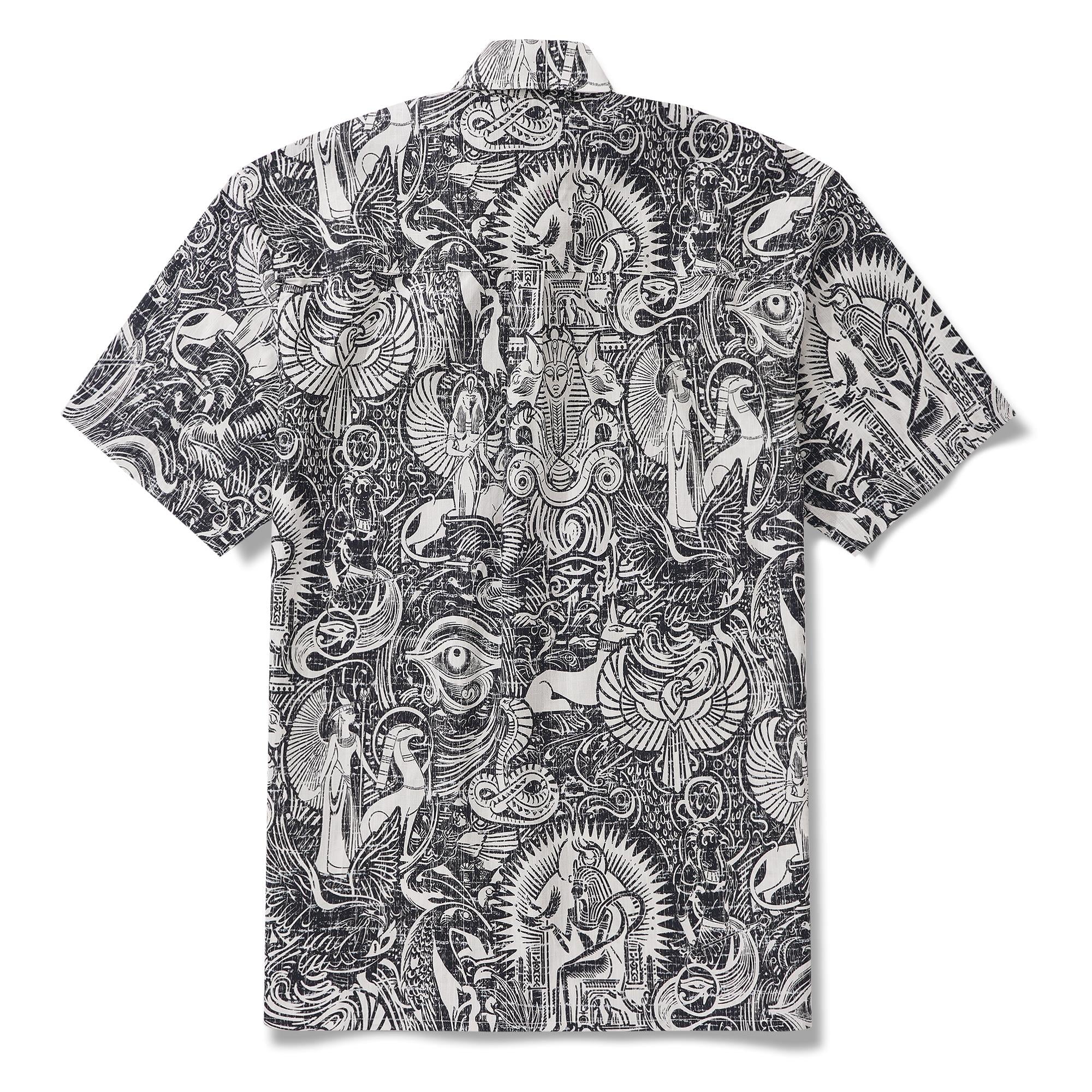 Men's Hawaiian Shirt Short Sleeve Button-down 100% Cotton Aloha Ancient Egyptian Mythology