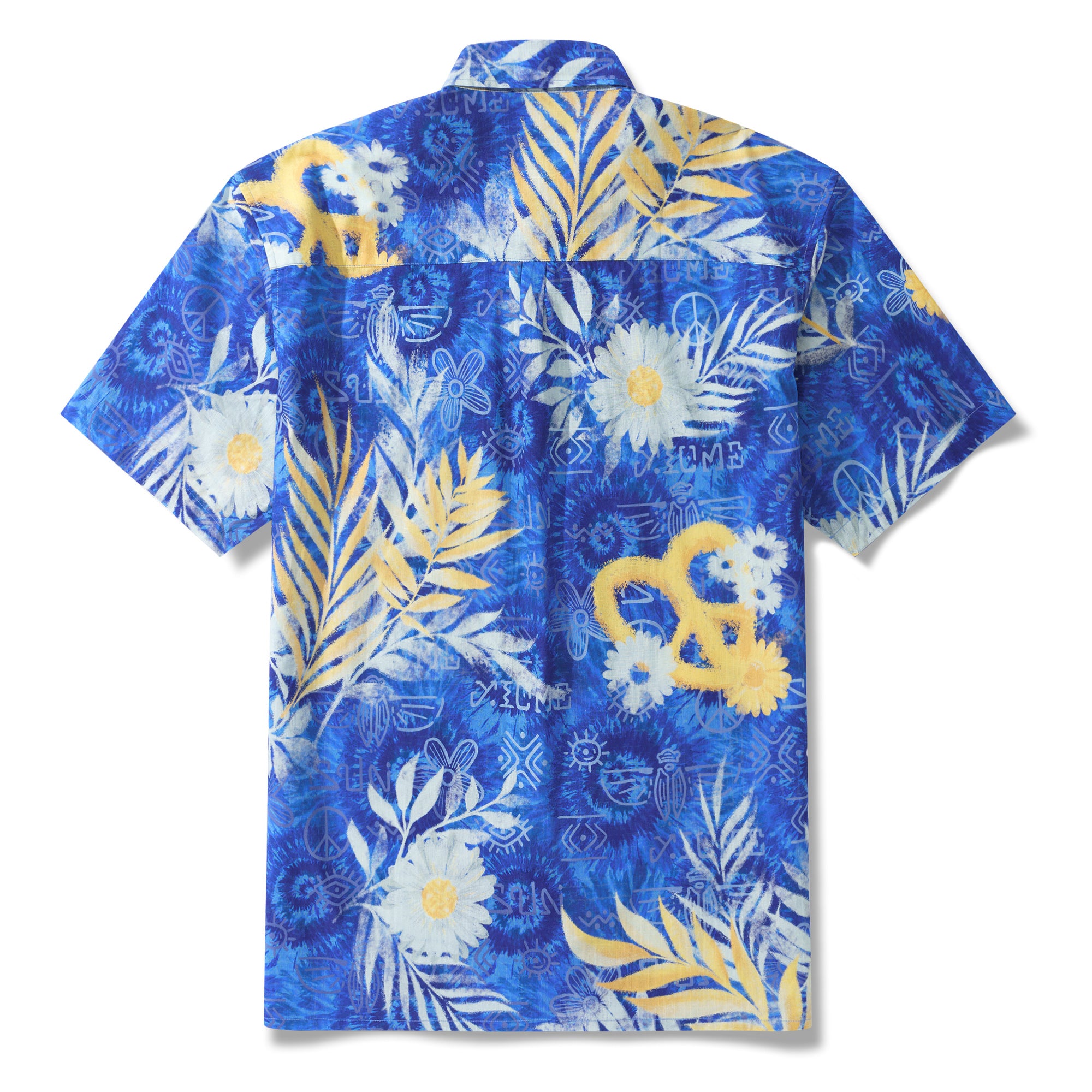 Enchanted Meadow Chemise à Manches Courtes Aloha Hawaiian 100% Coton pour Homme