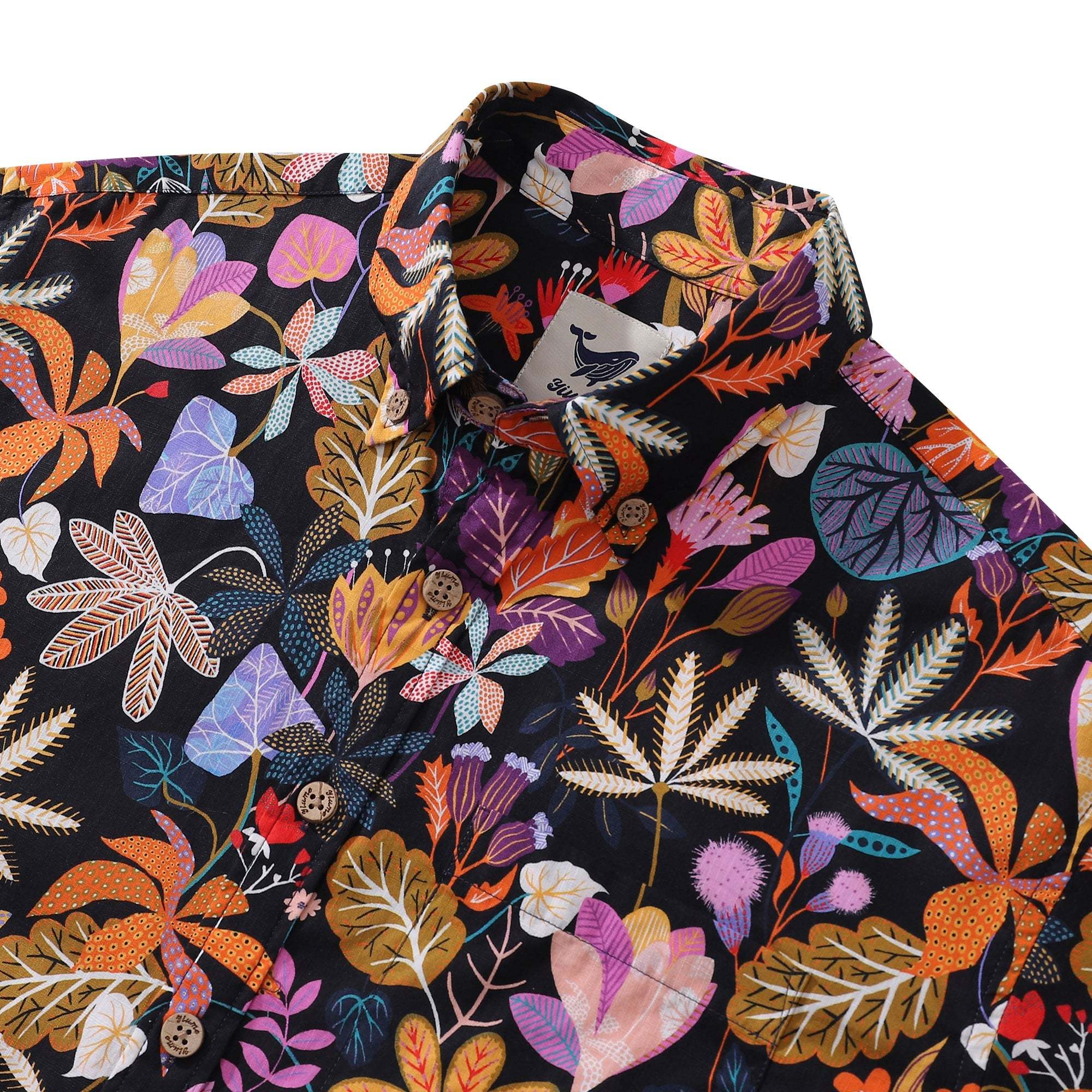 1950s Floral Hawaiian Shirt For Men Tropical Print Vintage Shirt