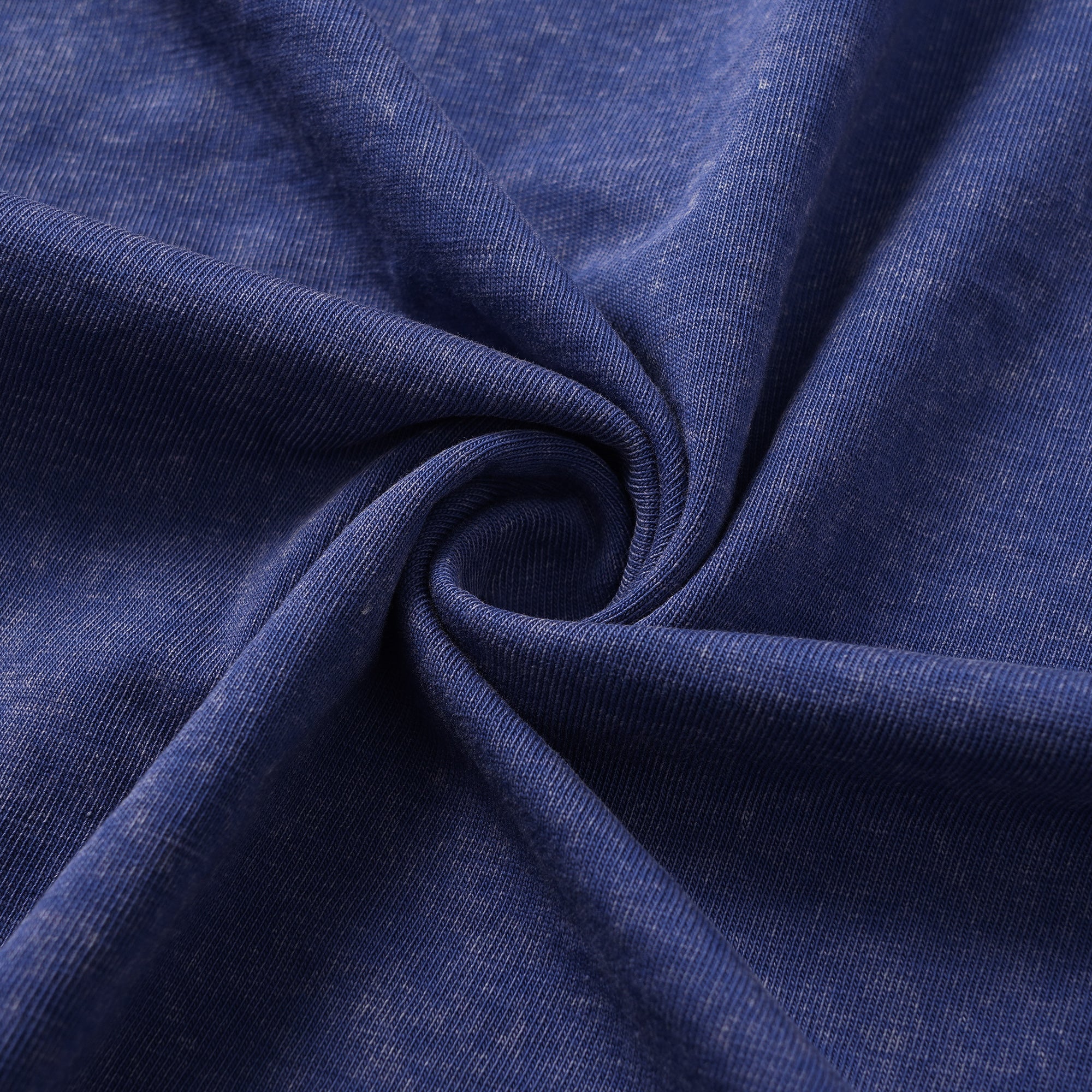 T-shirt hawaïen pour hommes col rond 100 % coton, t-shirt vintage lavé - Bleu