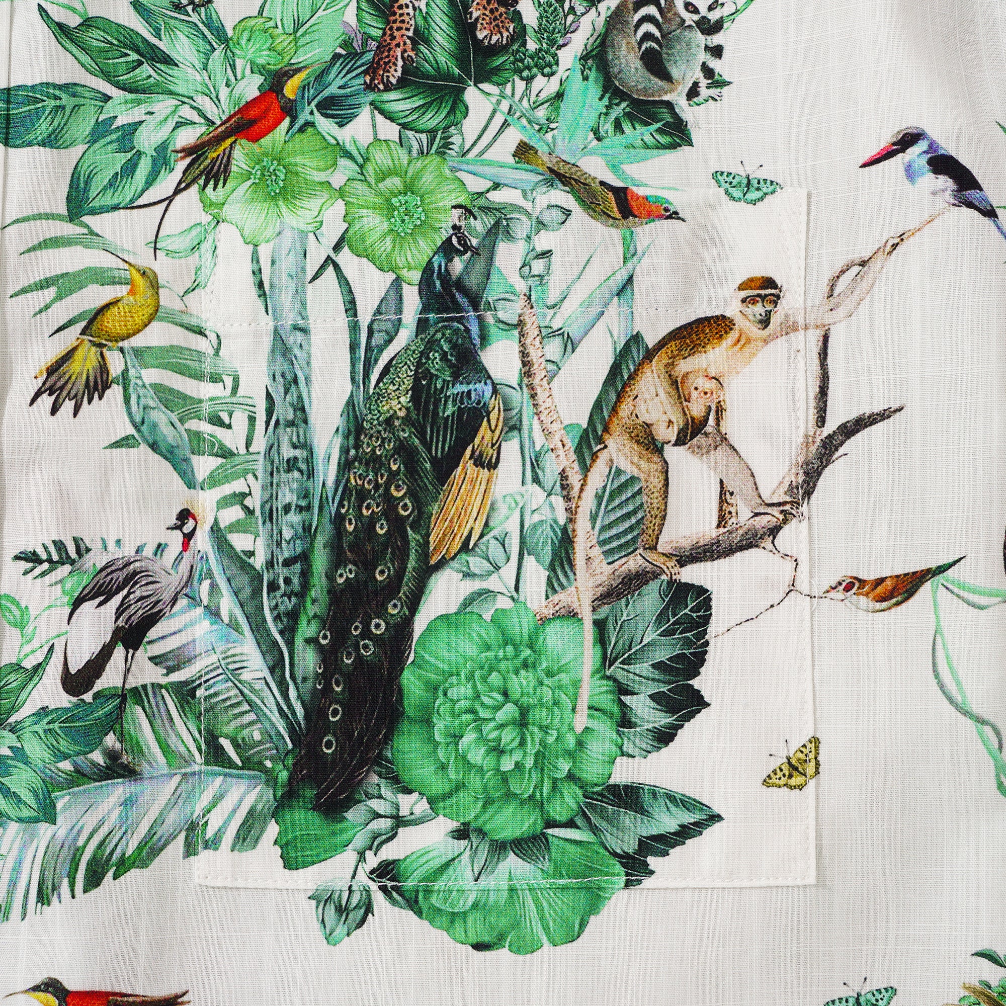 Chemise hawaïenne pour homme à manches courtes, boutonnée, 100 % coton, verte, Aloha, évasion tropicale dans la jungle.