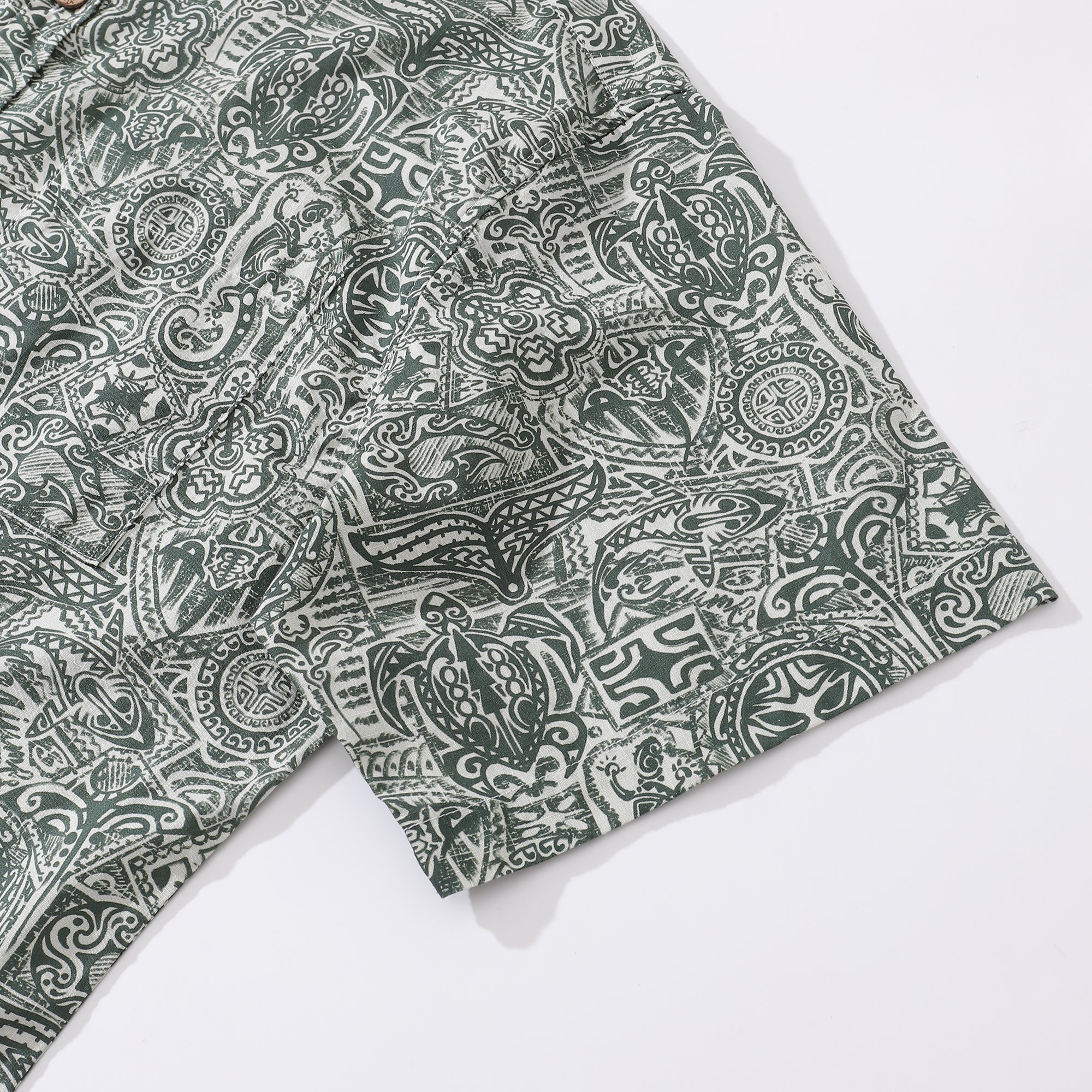 Tiki Shirt Men's Vintage Hawaiian Shirt Cotton Button-down Short Sleeve Aloha Shirt Guardian Totem