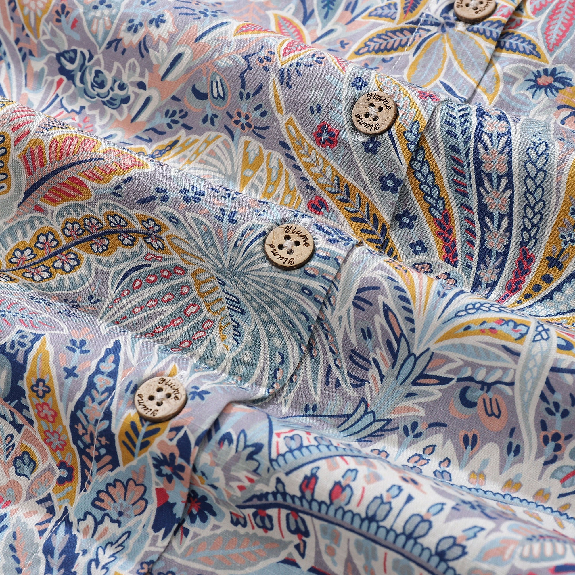 Women's Hawaiian Shirt Tropical Palm Tree Print Cotton Button-up Short Sleeve Jungle Women Shirt