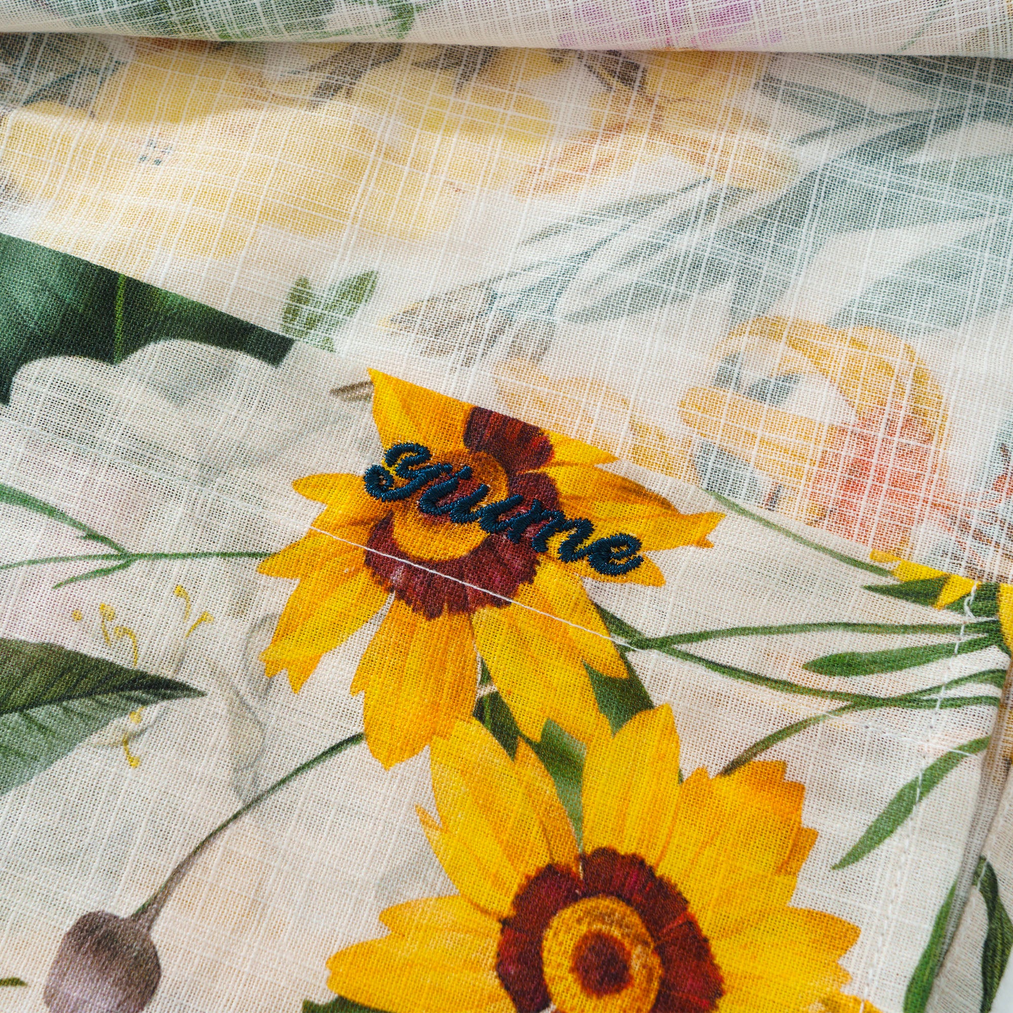 Chemise hawaïenne à manches longues pour hommes Fleurs ensoleillées 100 % coton Chemise Aloha à boutons