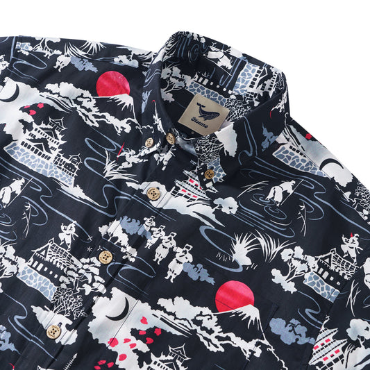 Chemise à manches courtes en coton 100 % pour homme, blanche, Aloha hawaïenne