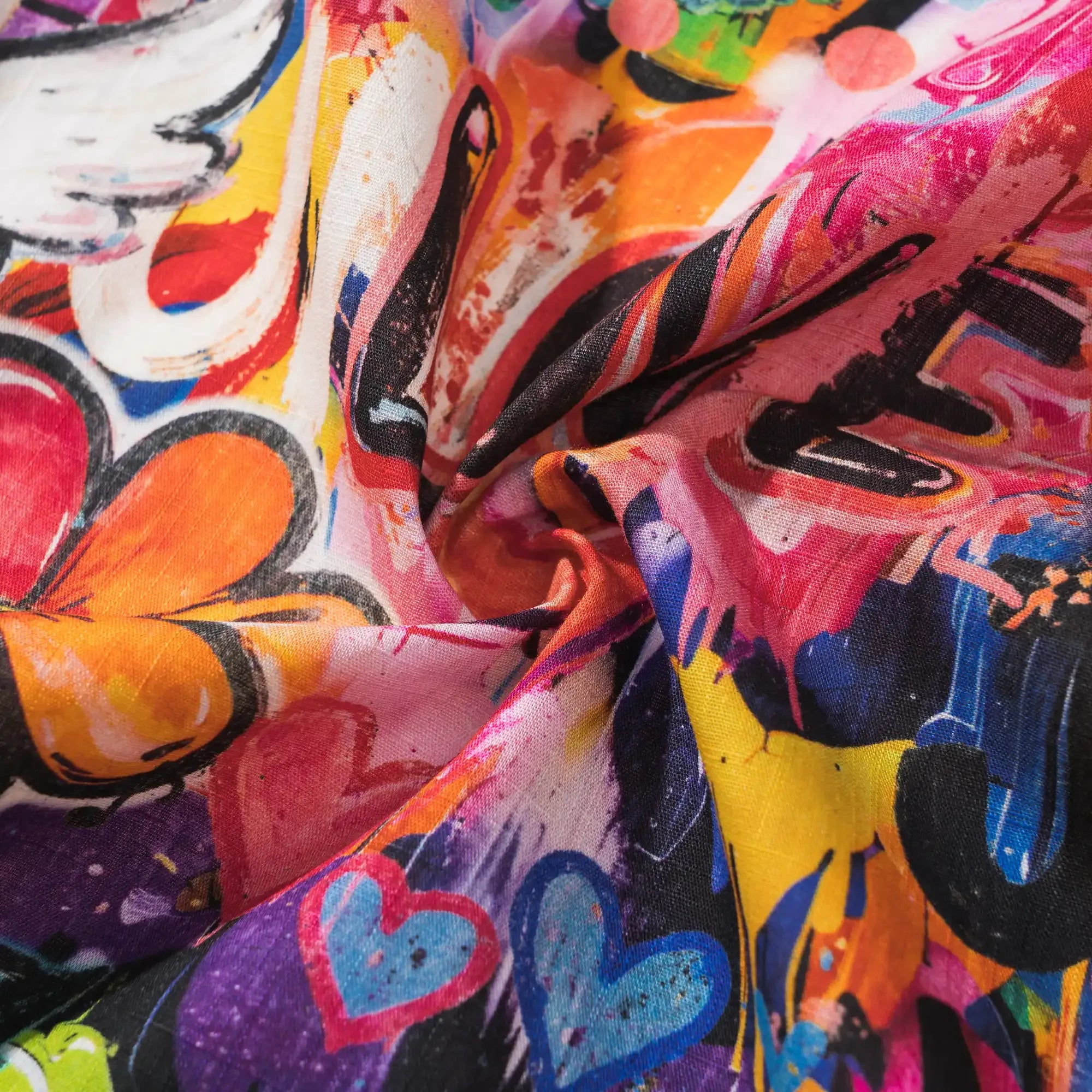 Hawaiian shirt with artistic graffiti pattern