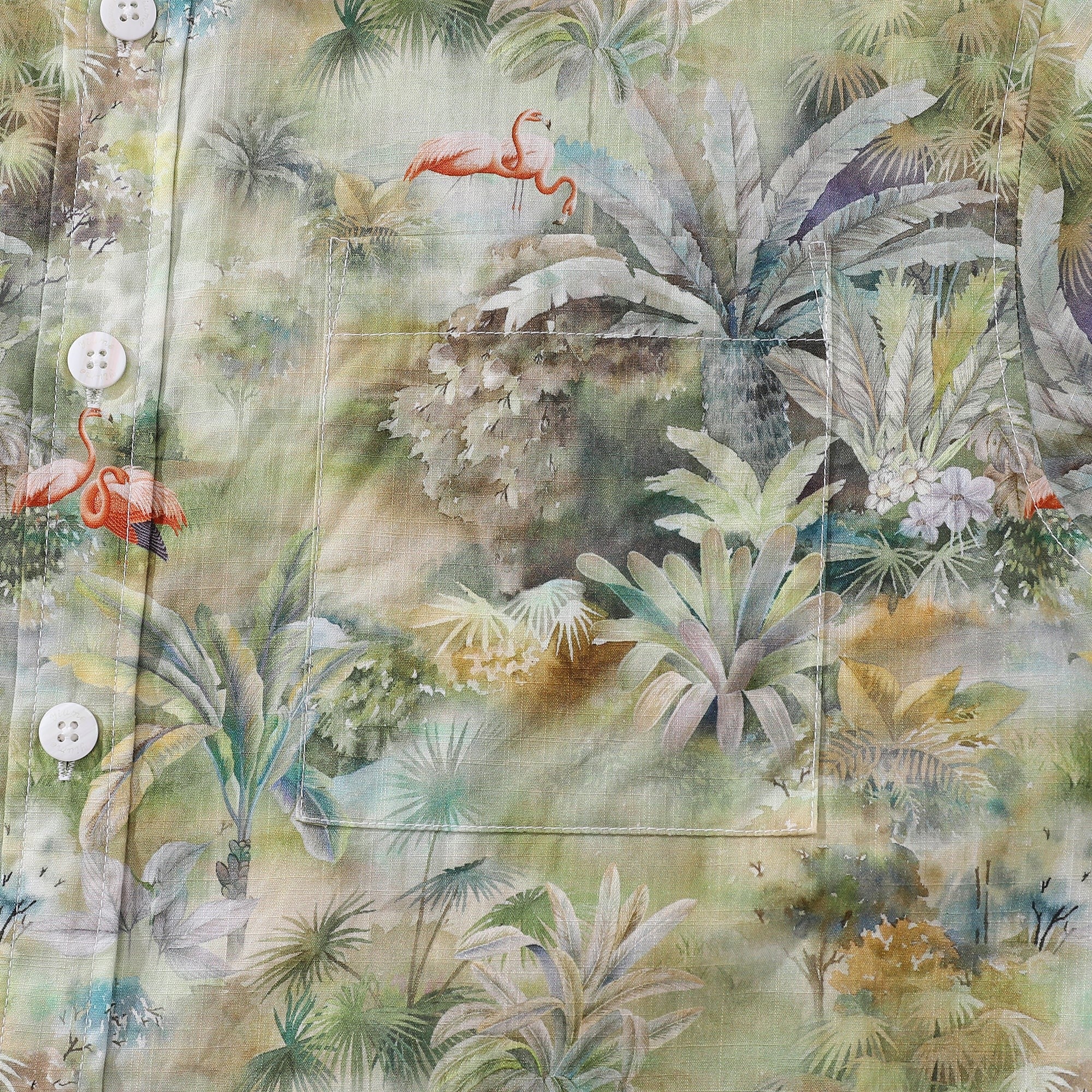 Tropisches Hawaiianisches Hemd für Herren Exotischer Charme Druck Baumwolle Knopf-down Kurzarm Aloha Hemd