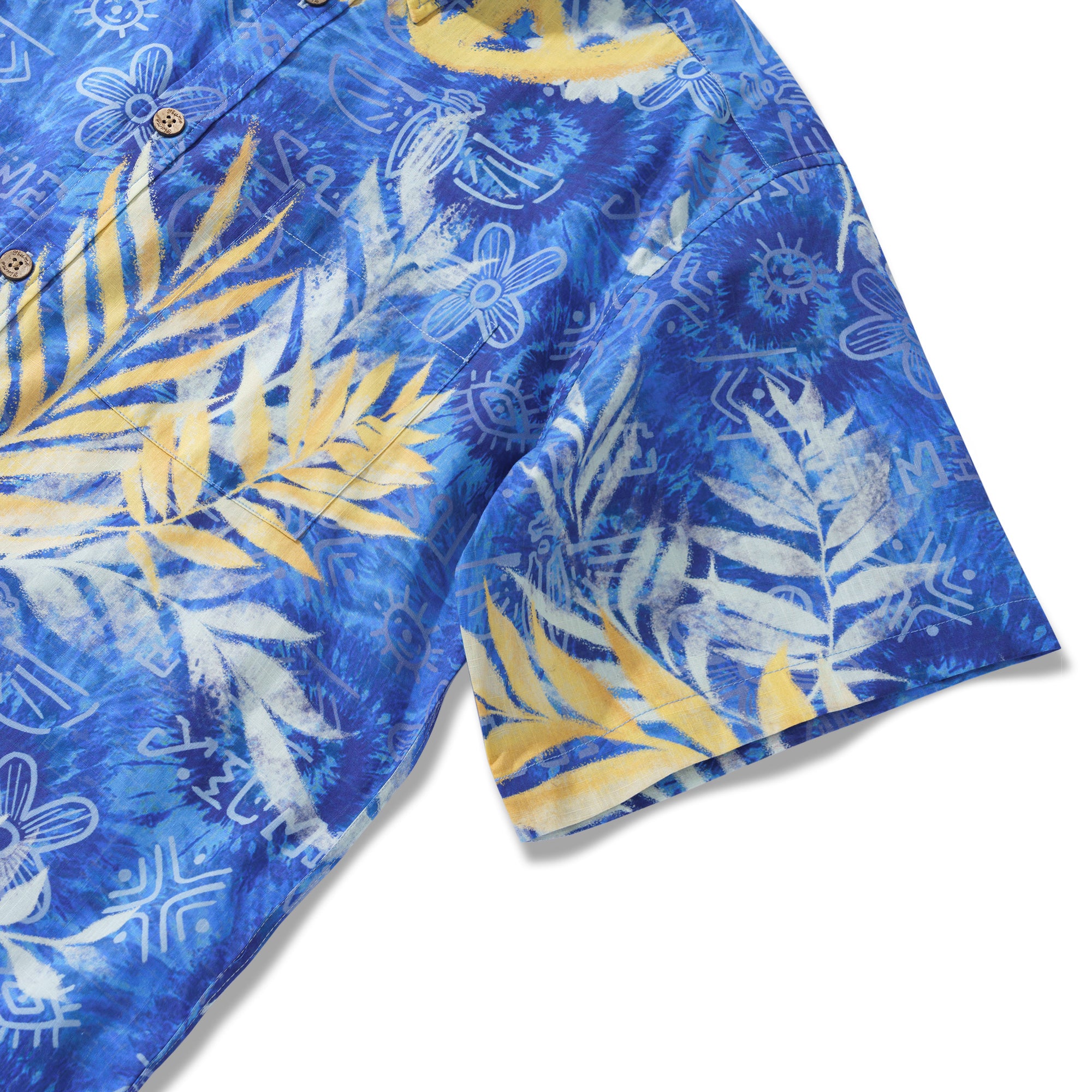 Enchanted Meadow Chemise à Manches Courtes Aloha Hawaiian 100% Coton pour Homme