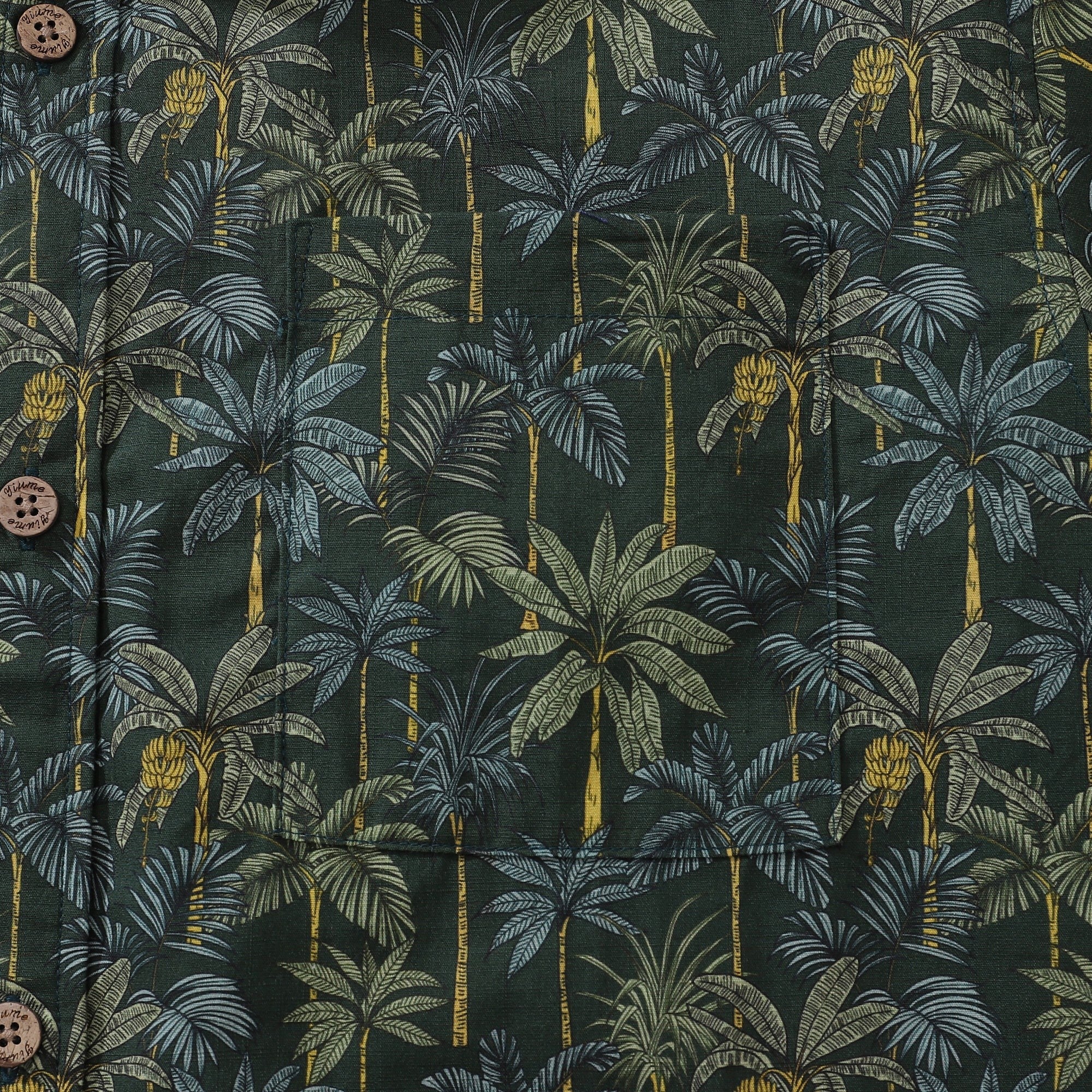 1950er Jahre Tropisches Hawaiianisches Hemd für Herren Regenwalddruck Baumwolle Knopf-Down Kurzarm Camp Hemd