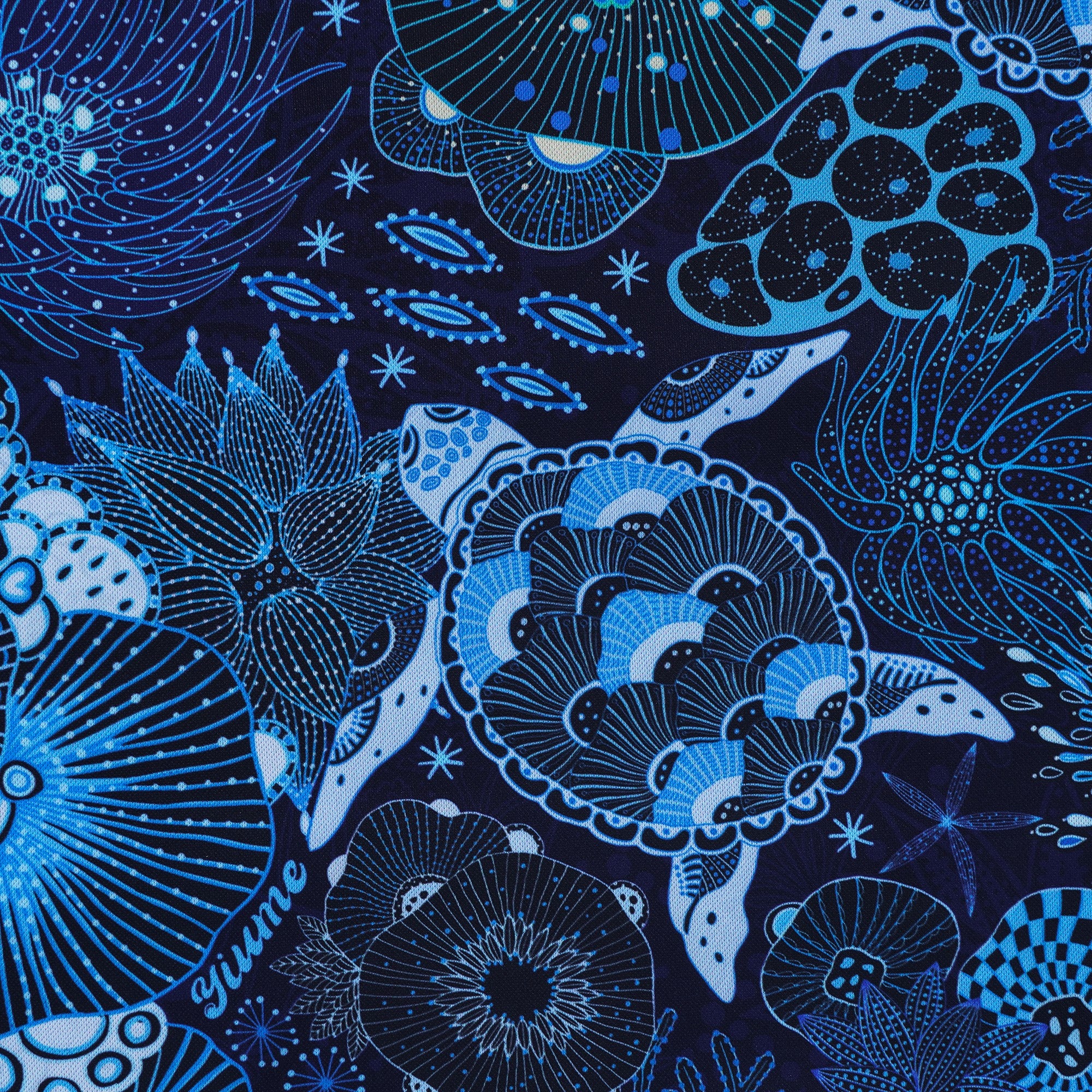 Men's Hawaiian Polo Shirt Short Sleeve 83% Recycled polyester 17% Spandex Blue Aloha Reef Rules