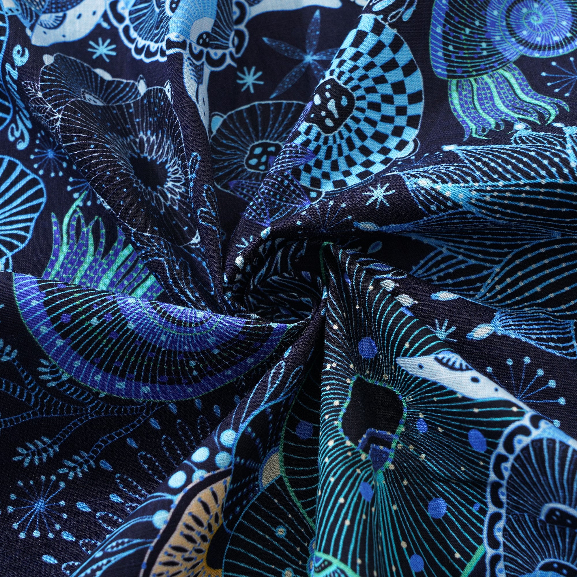 Yiume Sea Turtle Hawaiian Shirt For Men 100% Cotton Blue Shirt Short Sleeve Button-down Shirt