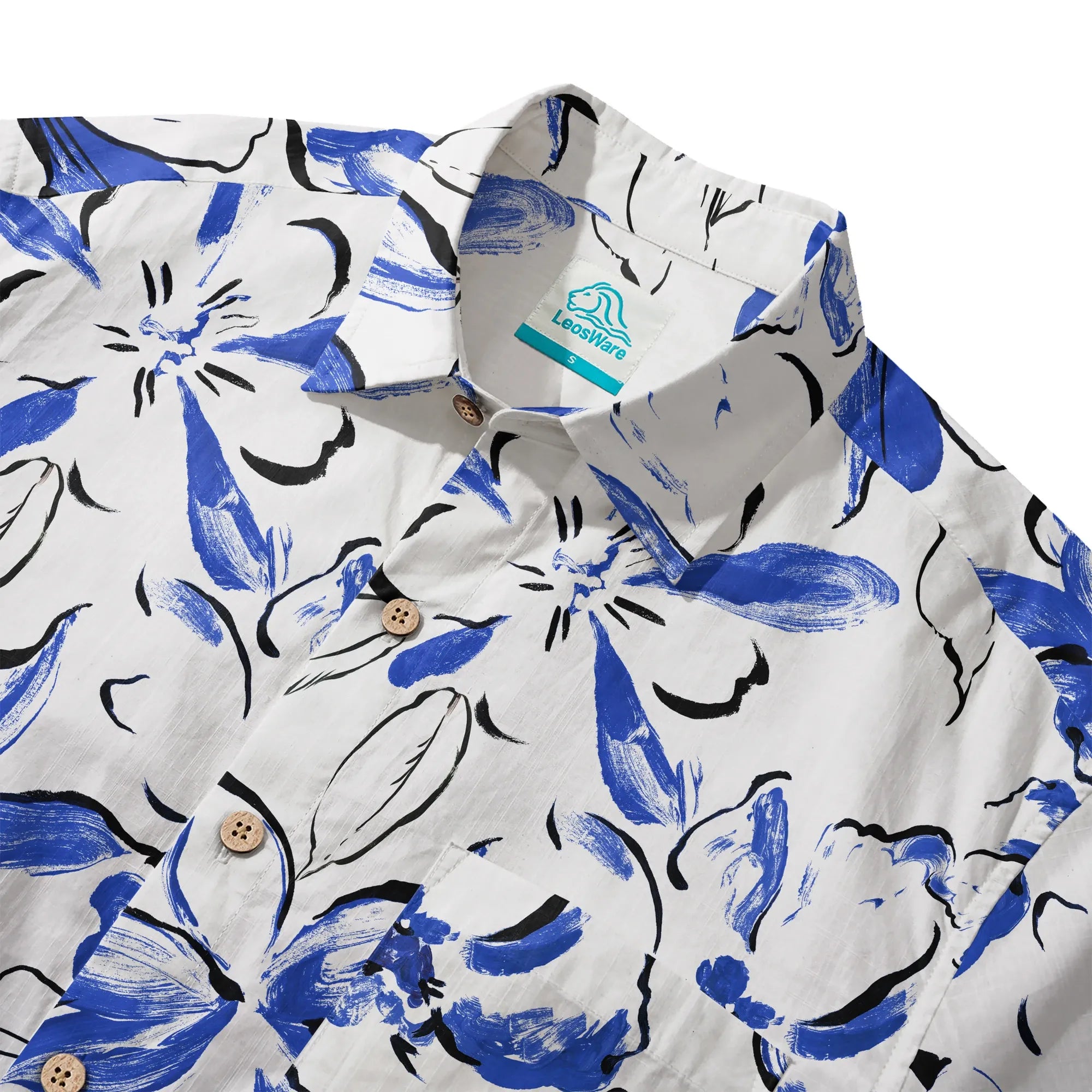 Indigo Blossoms Hawaiian Shirt for Men