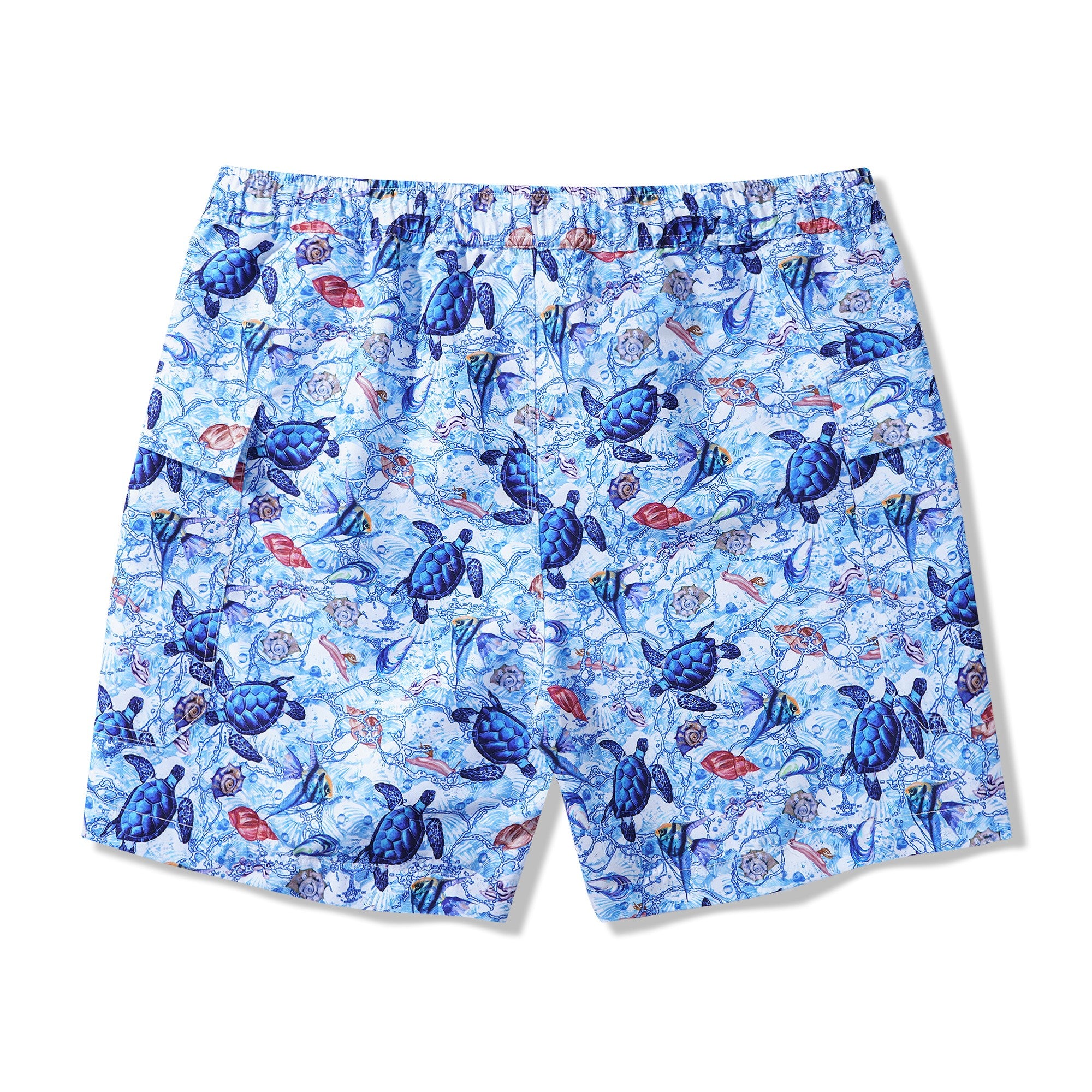 6-Inch Shorts For Men 100% Polyester Wandering Sea Turtle Casual Printed Shorts Beach Shorts 6-inch Casual Printed Shorts - Wandering Sea Turtle