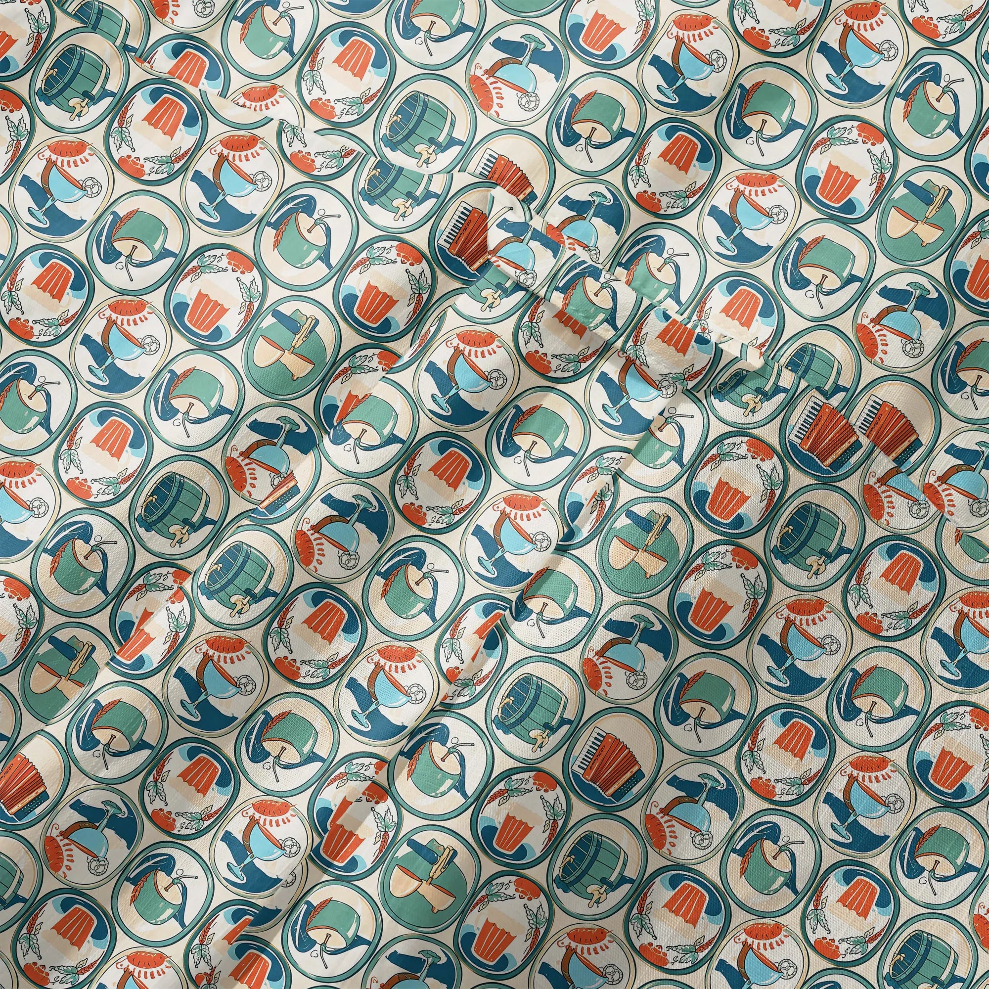Men's Hawaiian shirt with unique print placement, festival style