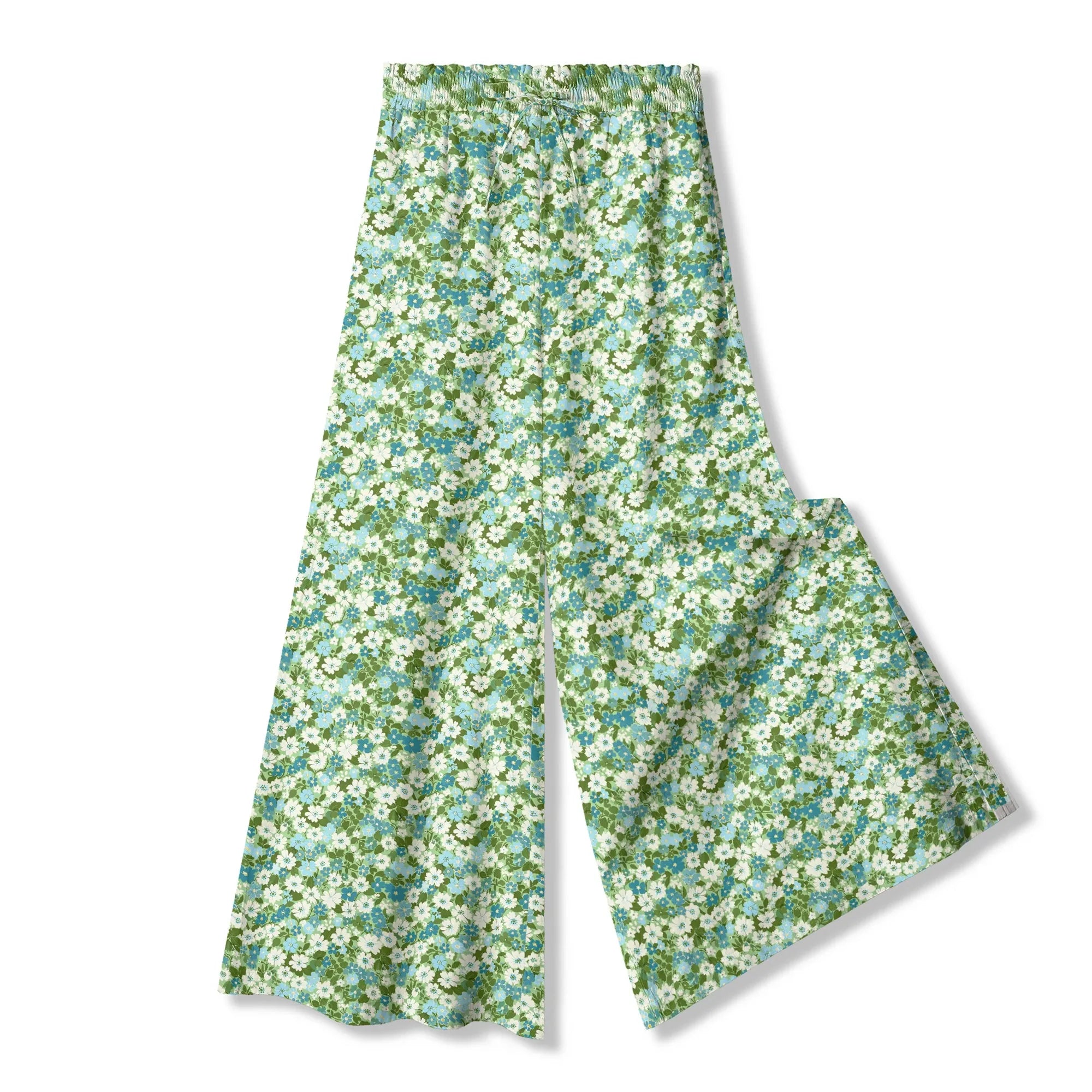 Spring meadow inspired floral palazzo pants