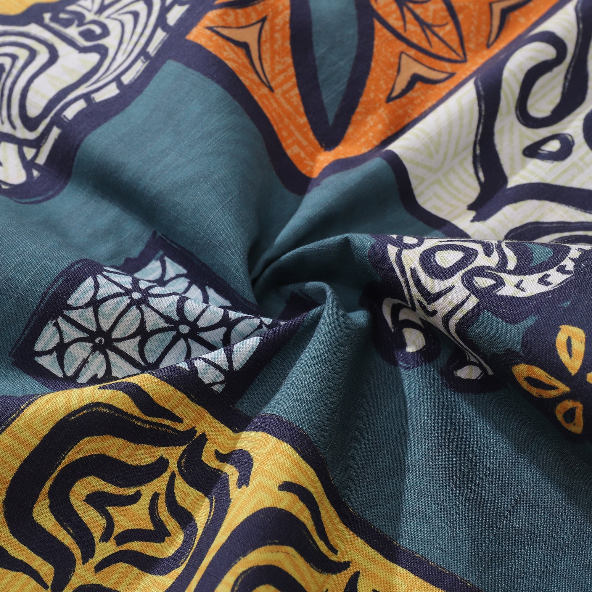 Floral TIKI Hawaiian Shirt For Men Flower Print Camp Collar 100% Cotton Shirt Tiki Shirt