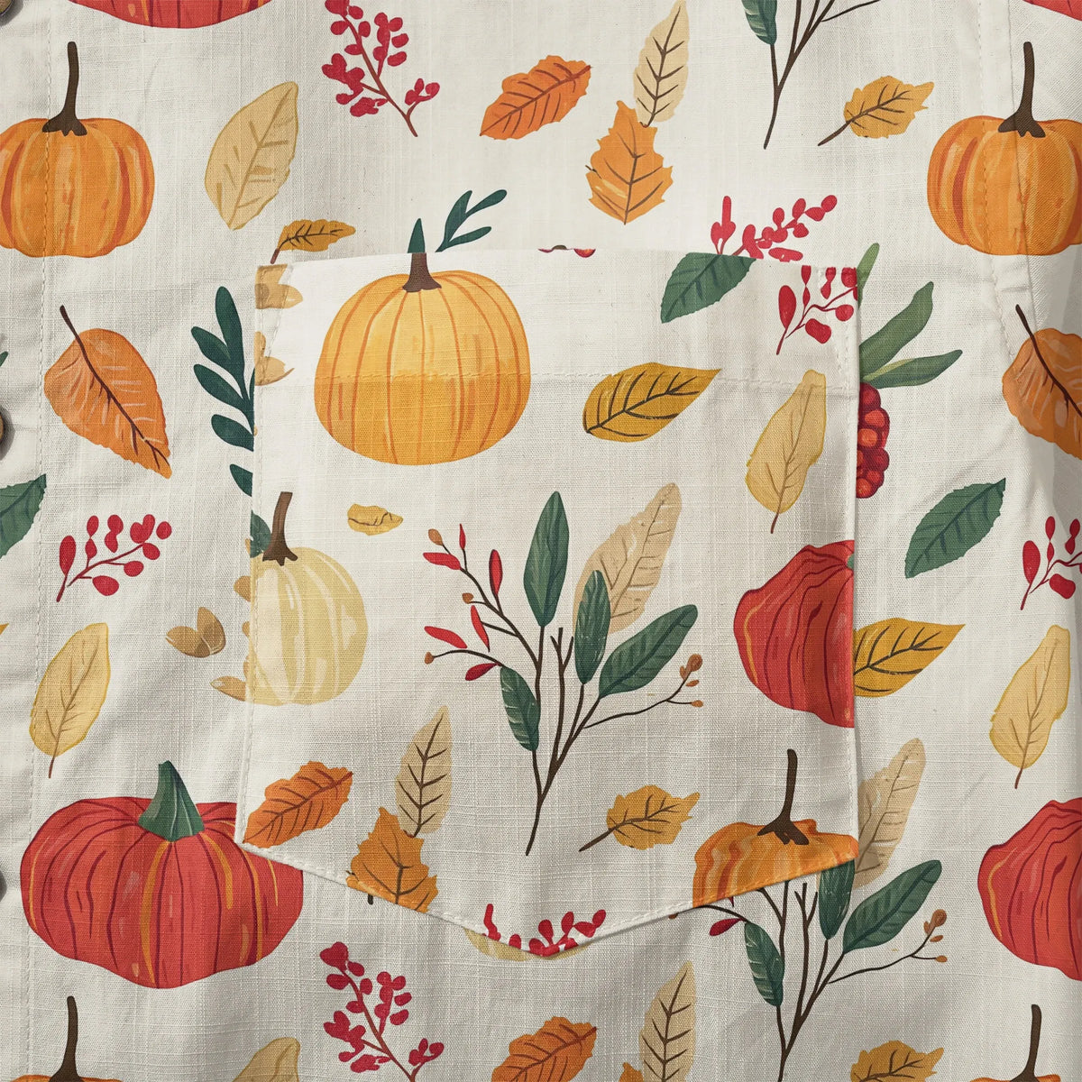 Thanksgiving themed Hawaiian Shirt, men's yellow, 100% cotton