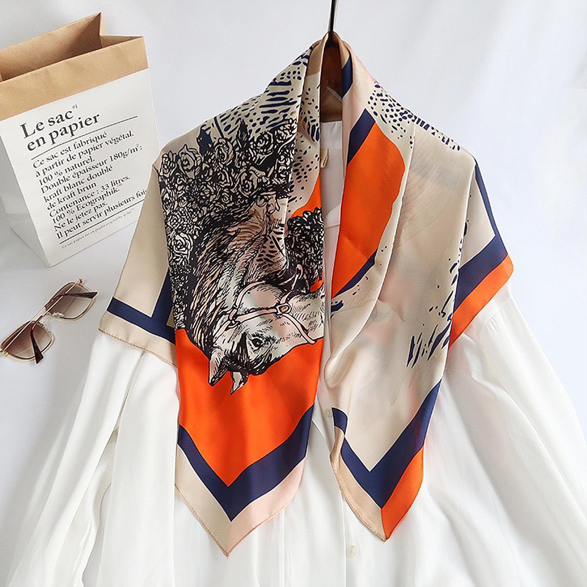 Floral Square Scarf 100% Mulberry Silk Majesty in Motion Majesty In Motion 100% Silk 90*90cm