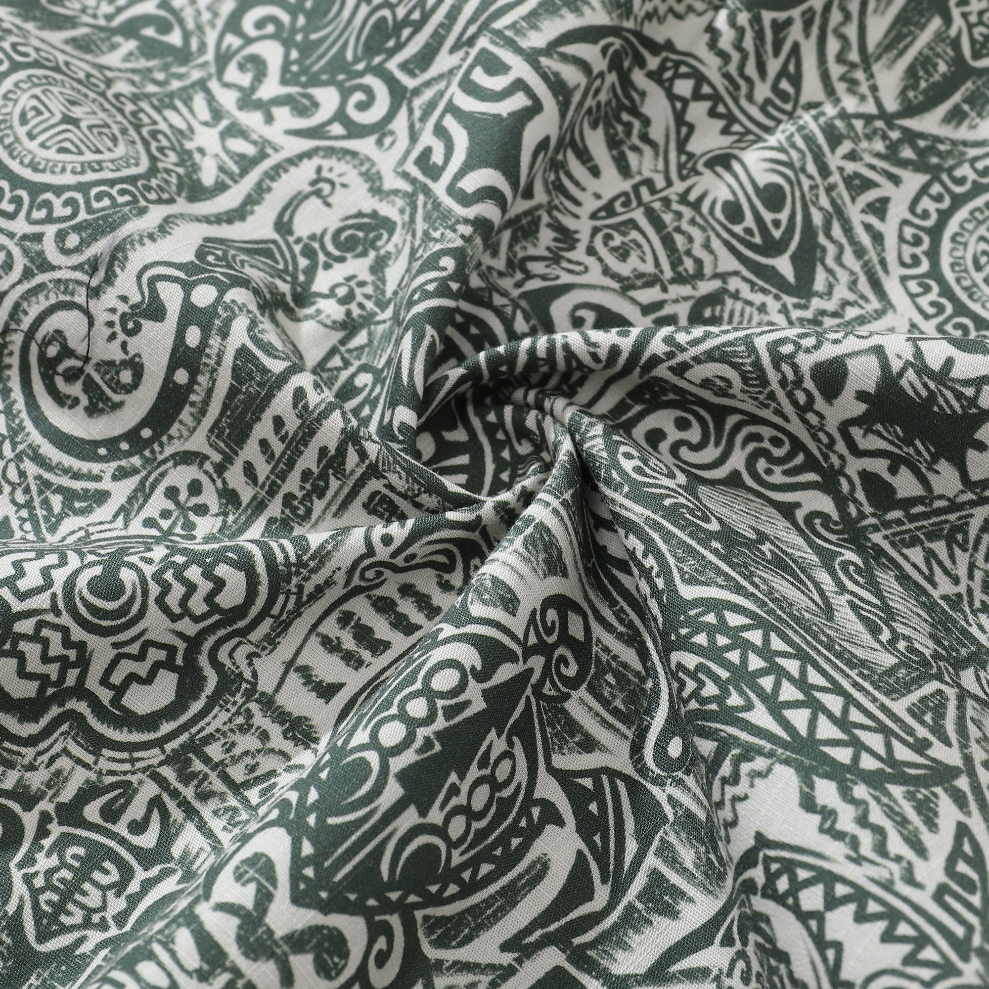 Tiki Shirt Men's Vintage Hawaiian Shirt Cotton Button-down Short Sleeve Aloha Shirt Guardian Totem