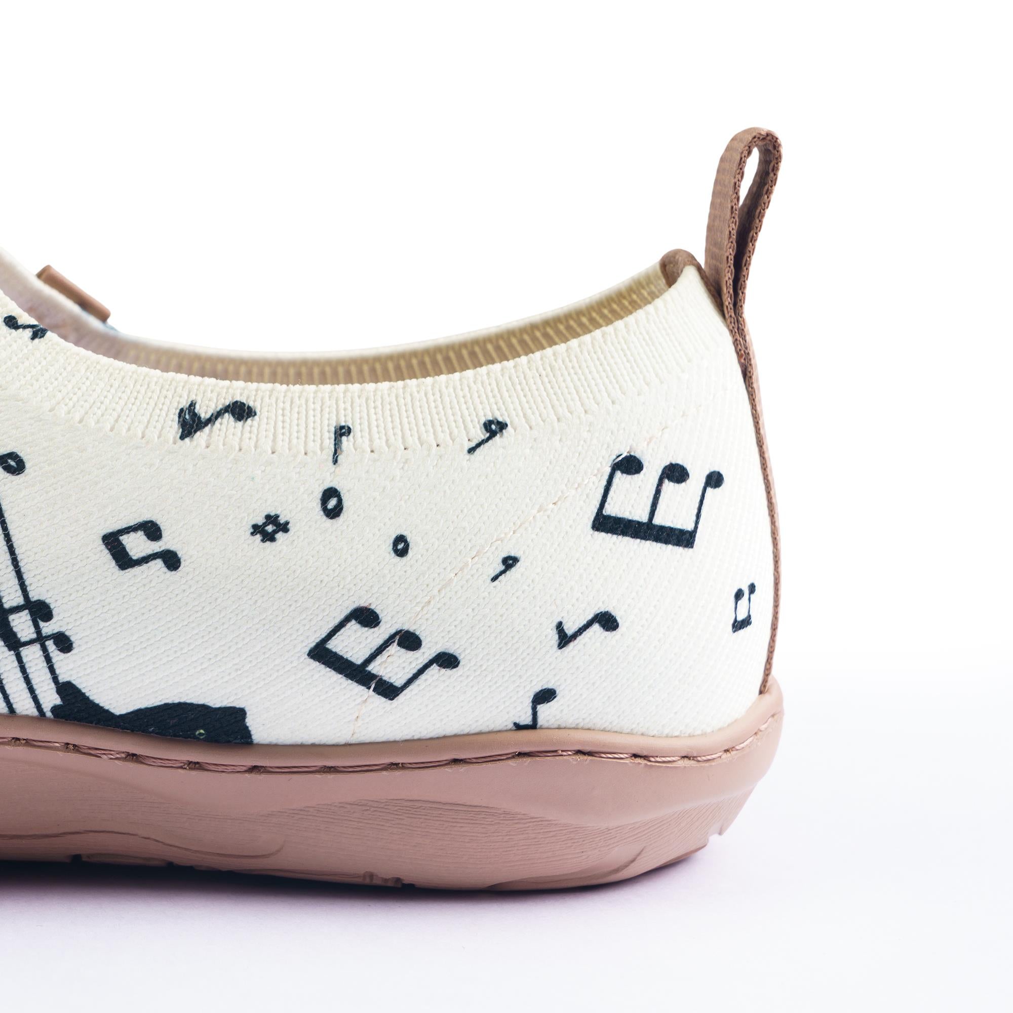 Yiume Women's Art Slip-On Shoes Comfortable Breathable Knit Casual Footwear,Black Cat Melody