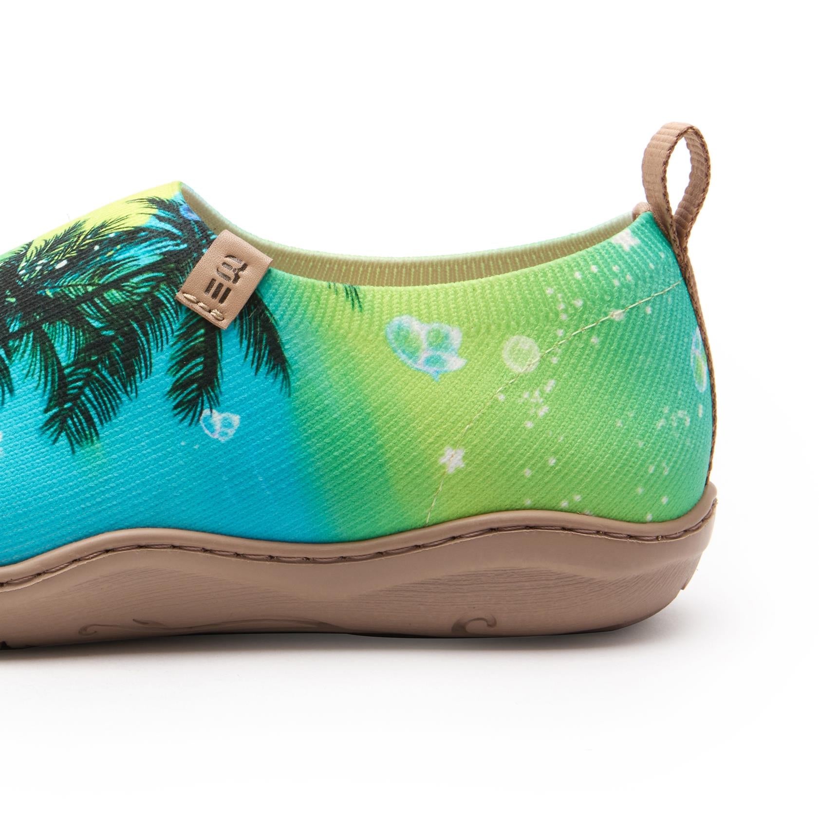 ココナッツパームサン女性用スリップオンシューズペイントキャンバススニーカー