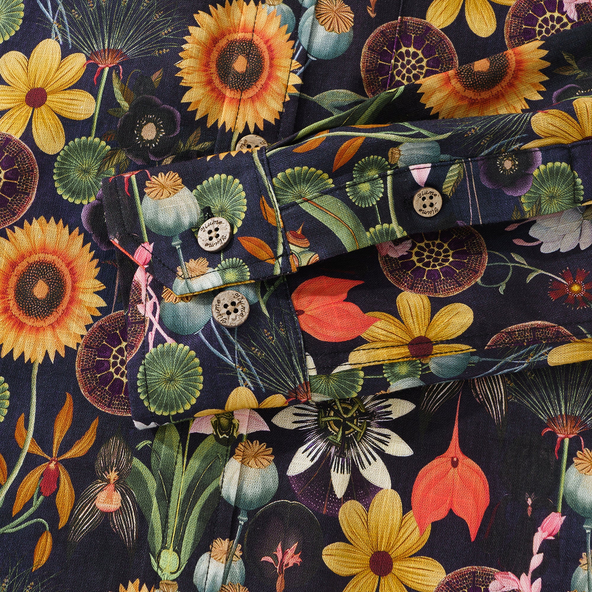 Chemise hawaïenne à manches longues pour hommes, sérénité tournesol, 100 % coton, chemise Aloha à boutons.