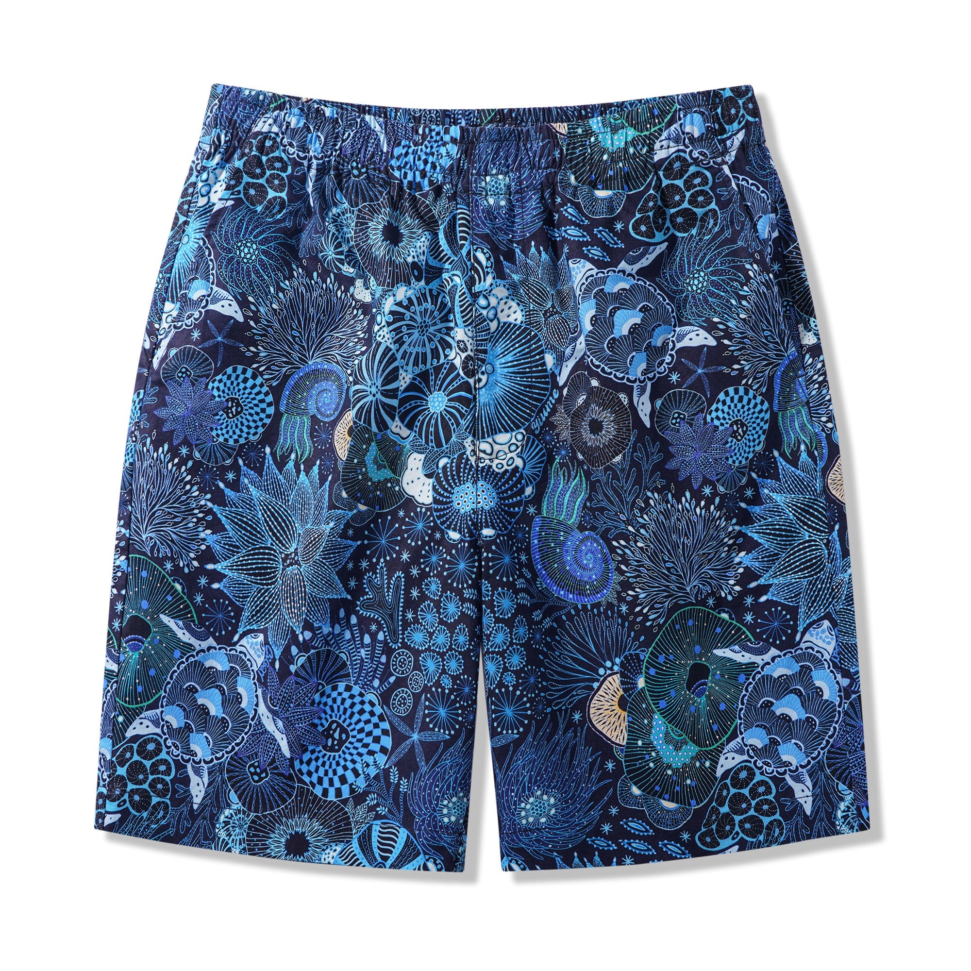 Men's Printed Floral Drawstring 100% Cotton Blue Aloha Reef Rules