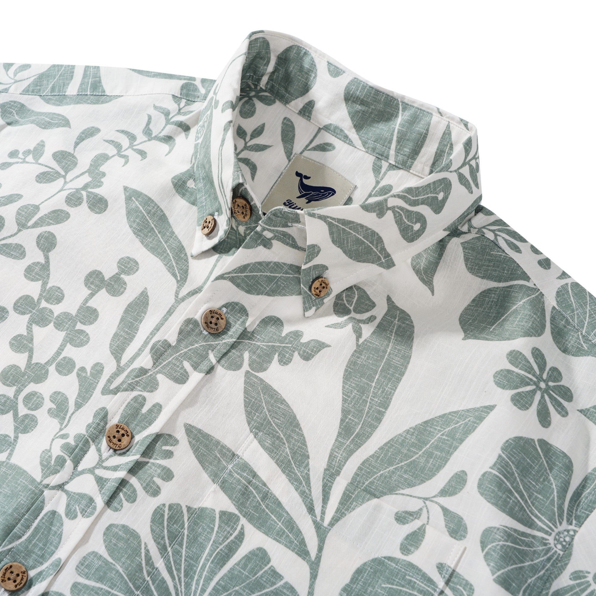 Chemise hawaïenne à fleurs vertes pour hommes - chemise à manches courtes à manches courtes à manches courtes