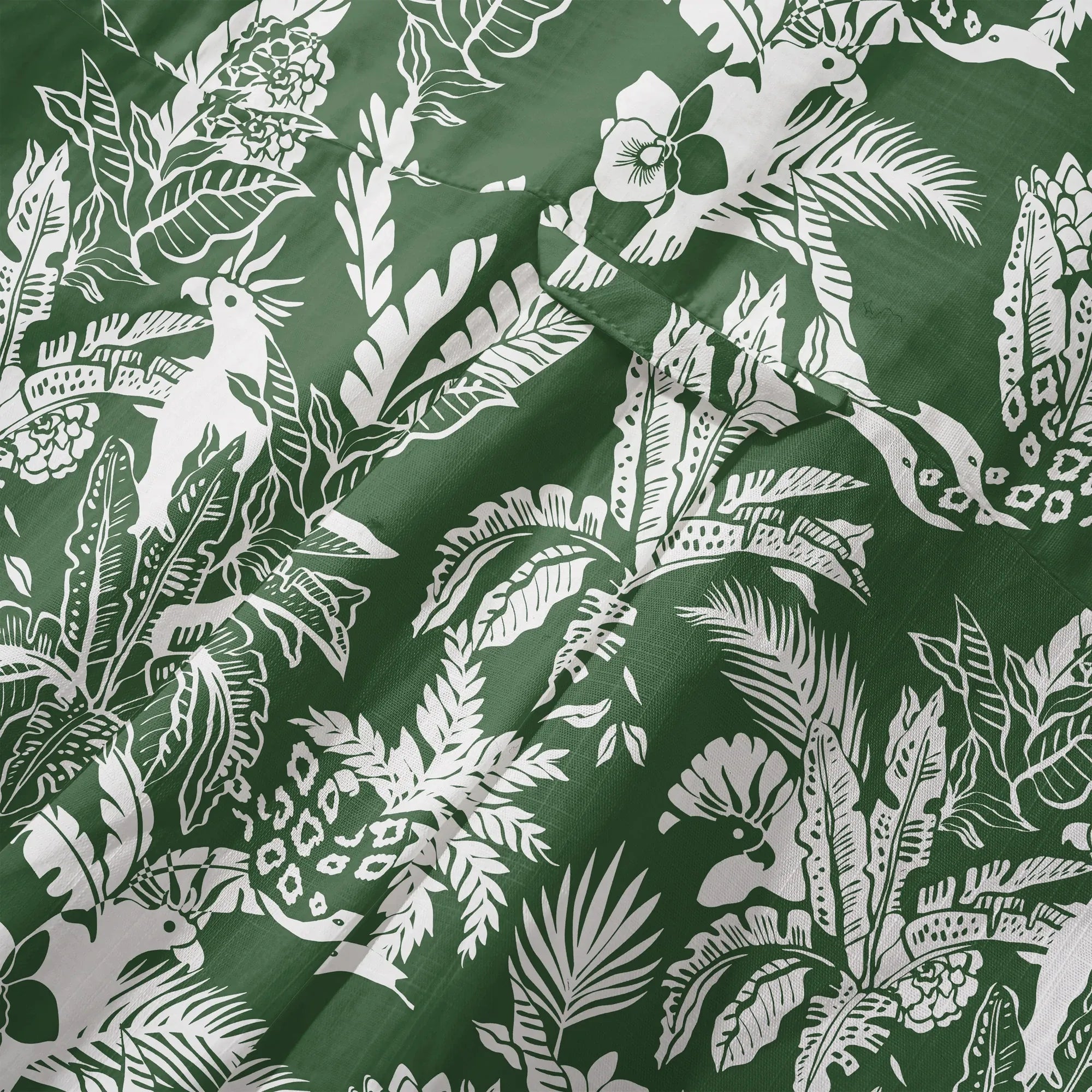 Men's Shirt Detail with Parrot and Orchid Design