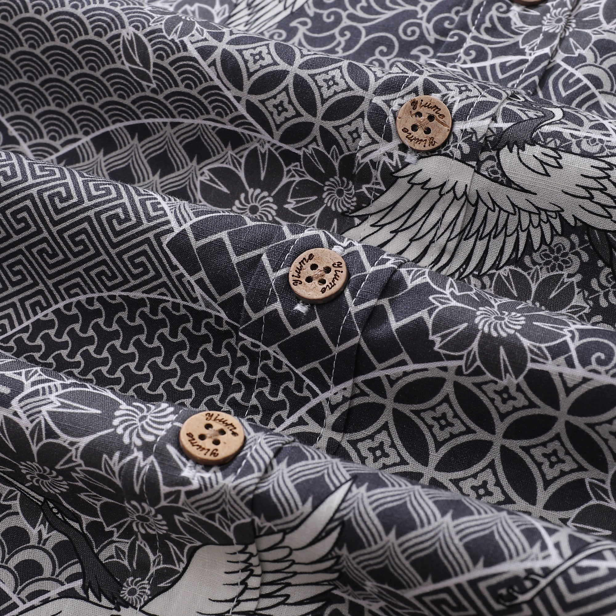 Chemise Grise Grue Pour Hommes Chemise Hawaïenne en Coton Chemise Aloha Amusante Chemise à Boutons Courte à Manches