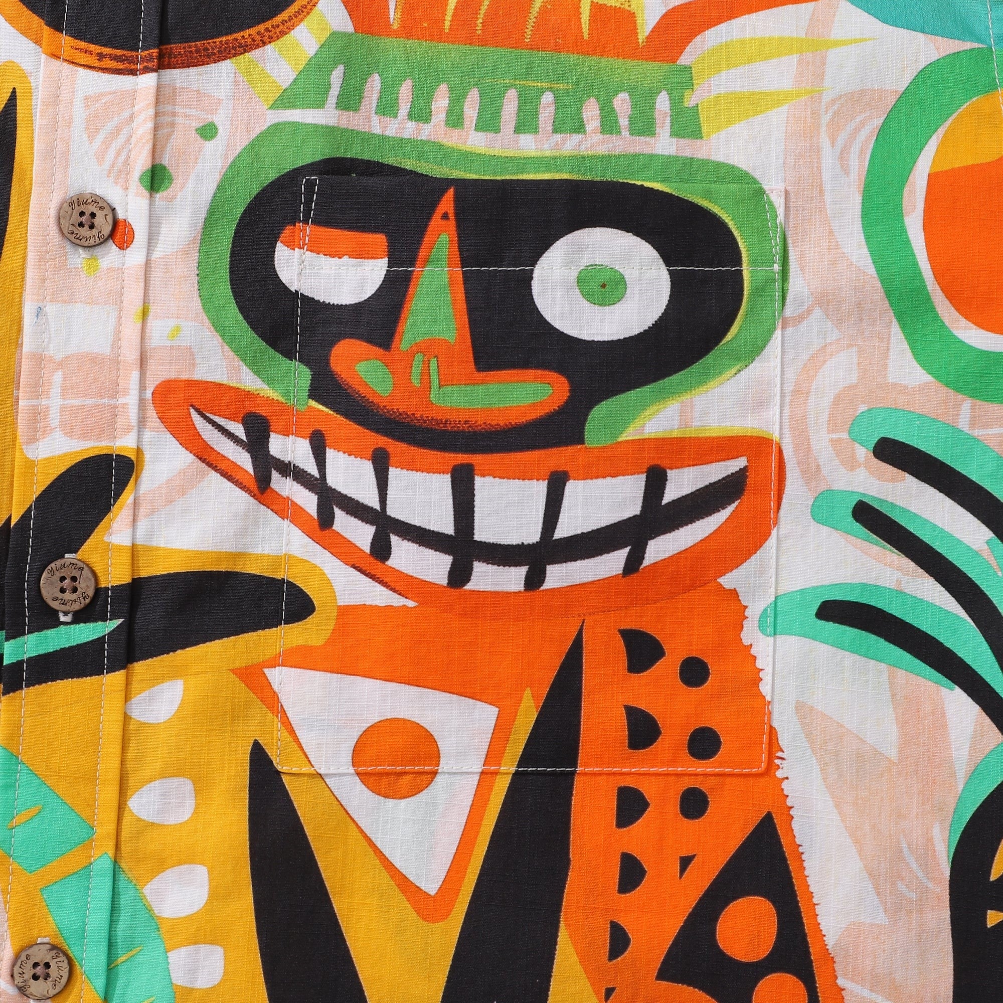 Hawaiian Shirt For Men Tropical Tiki Button-down Shirt Short Sleeve 100% Cotton Shirt Tropical Tiki Charm