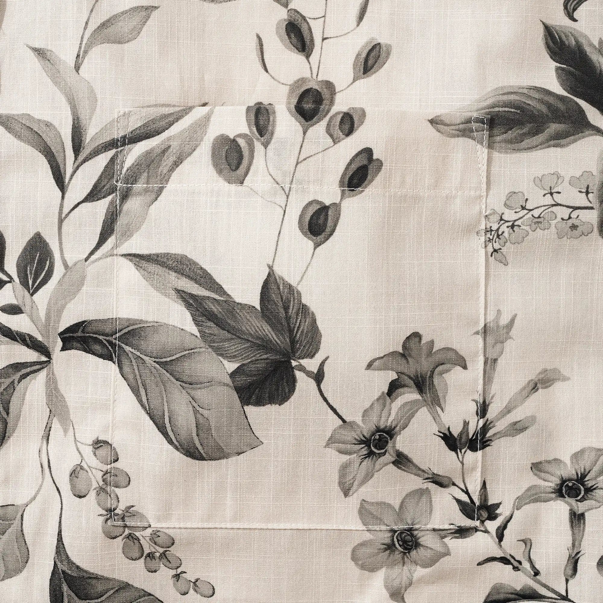 Men's Hawaiian Shirt Short Sleeve Button-down 100% Cotton Gray Aloha Vintage Countryside