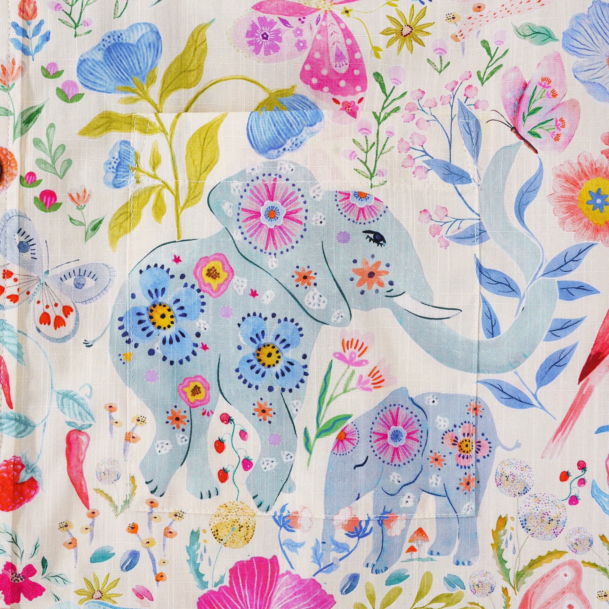 Herren Hawaiian Hemd Kurzärmel Button Down 100% Baumwolle Aloha Enchanted Wildlife