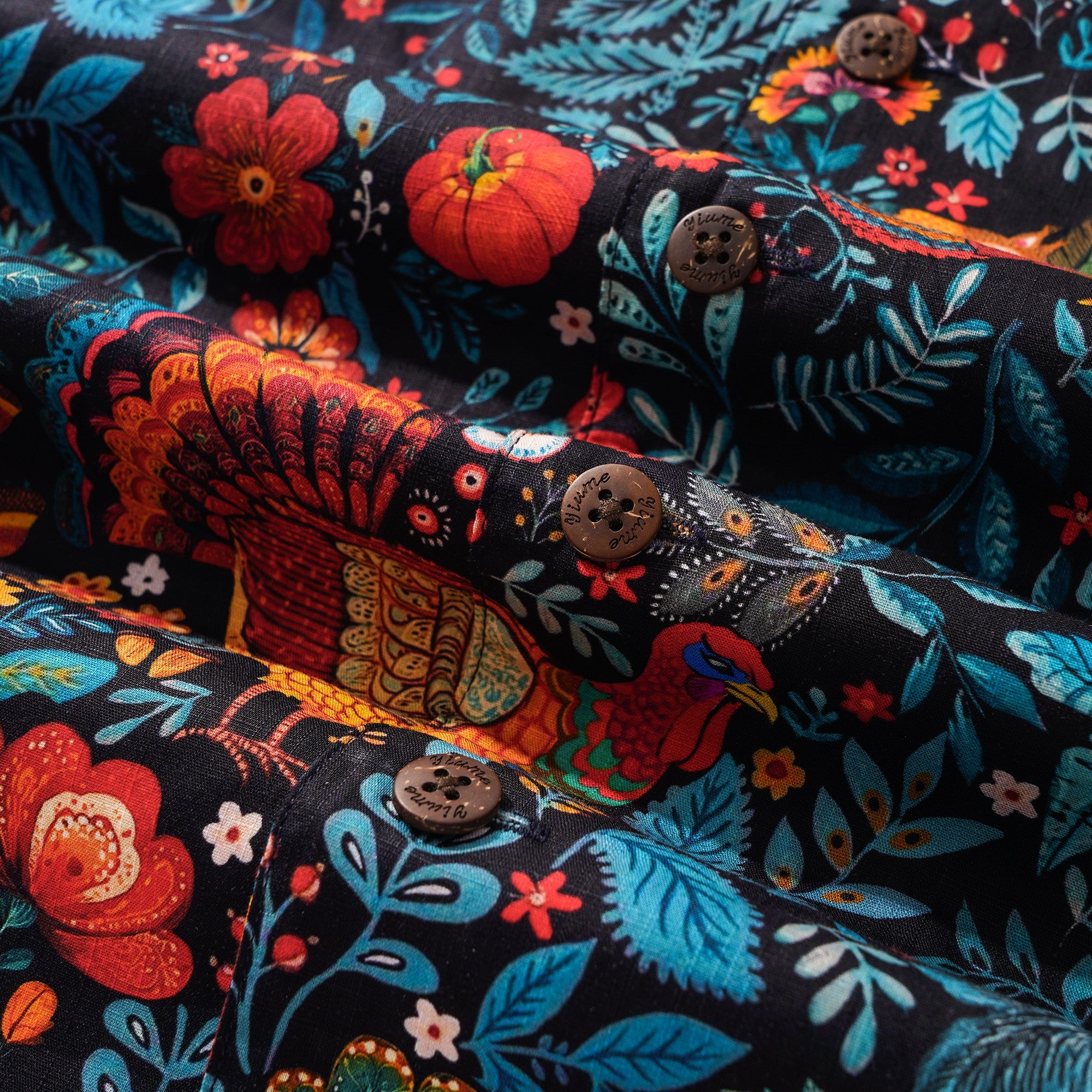 Men's Hawaiian Shirt Short Sleeve Camp Collar 100% Cotton Green Aloha Grateful Aloha