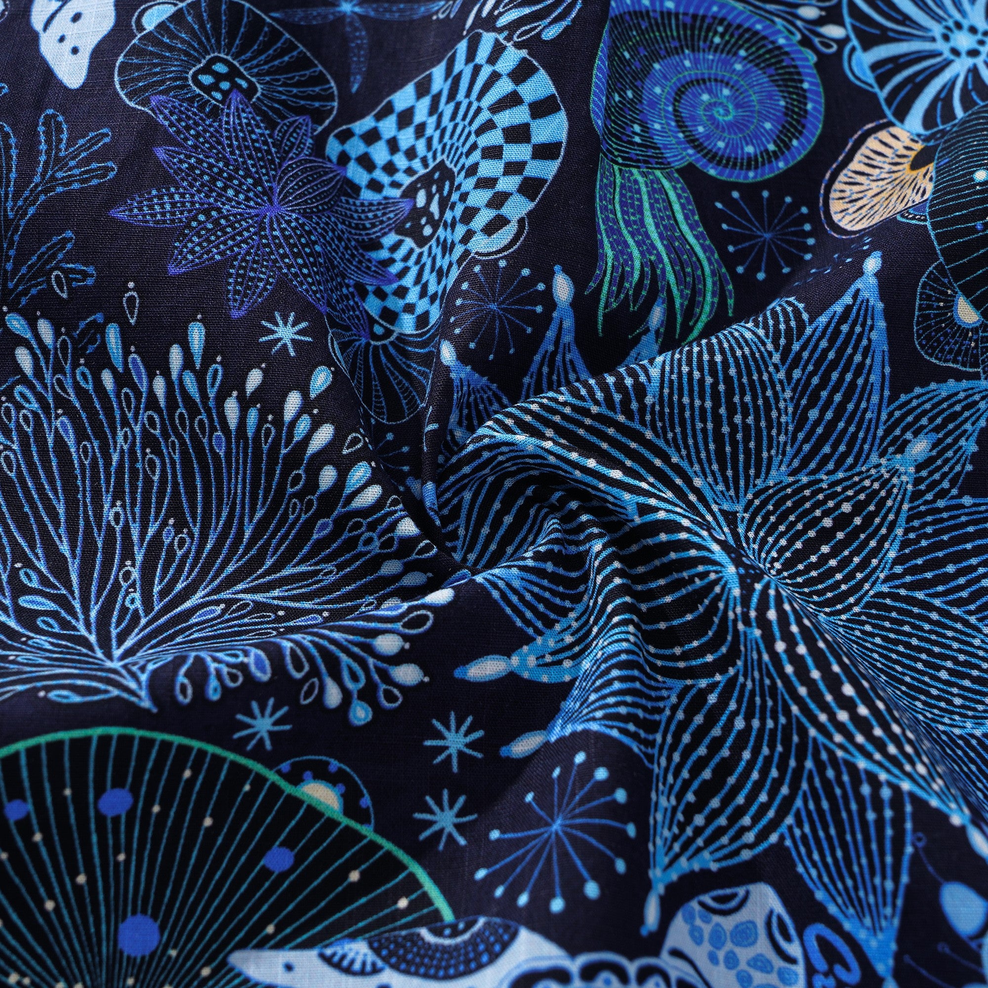 Women's Hawaiian Shirt Short Sleeve Button-up 100% Cotton Blue Aloha Reef Rules