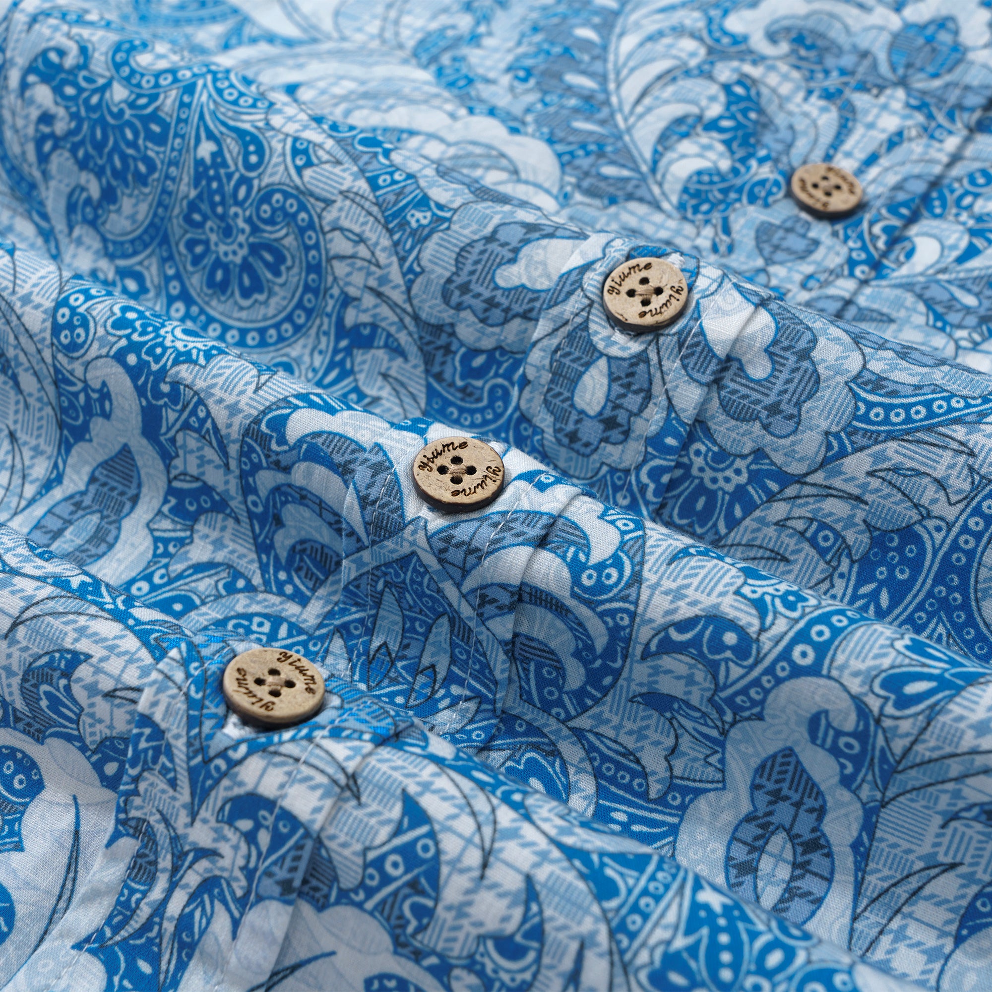 Chemise hawaïenne pour hommes Chemise à boutons cobalt rêve à manches courtes 100 % coton Chemise Aloha