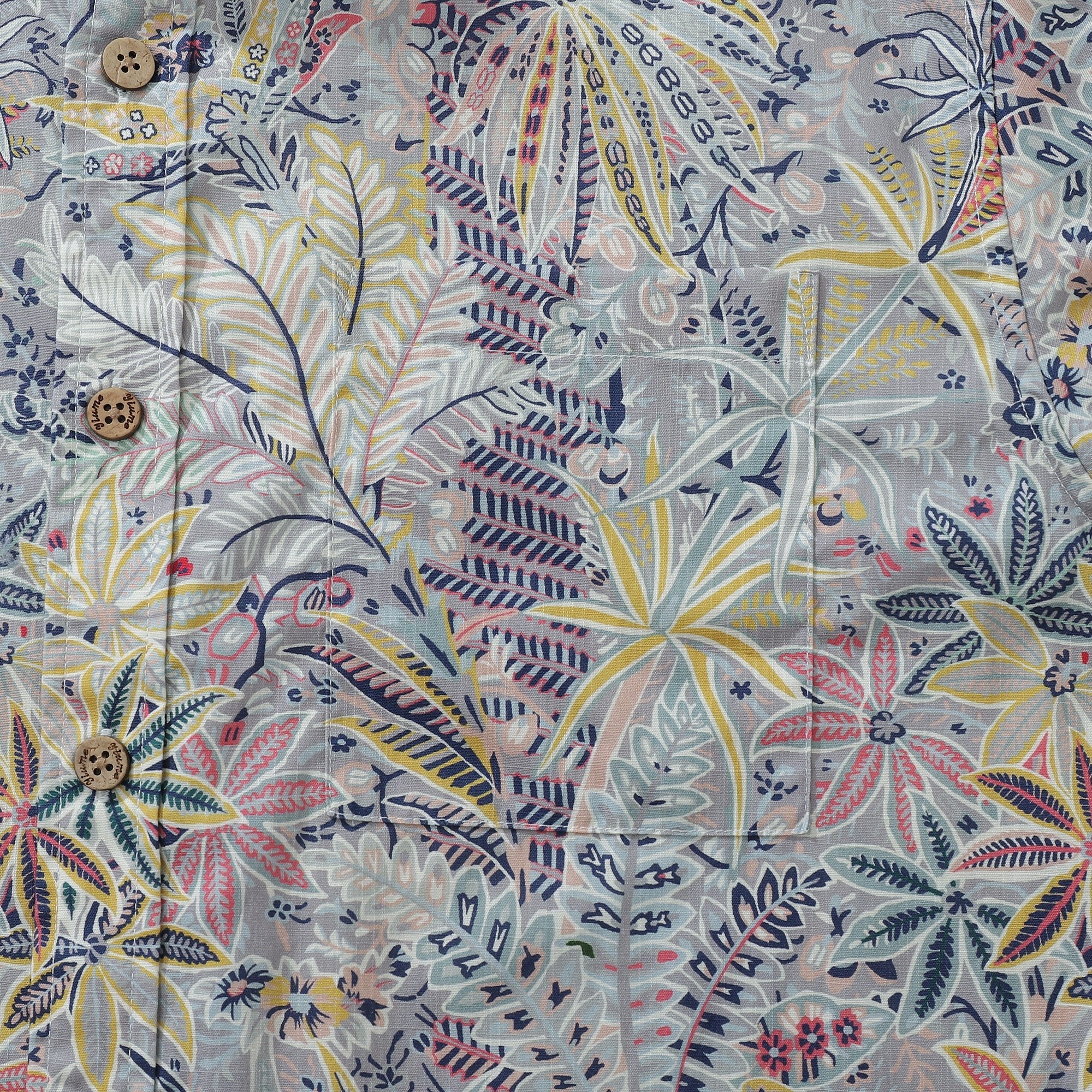 Breathable Hawaiian Shirt for Men Tropical Palm Tree Print 100% Cotton Wrinkle Free Shirt