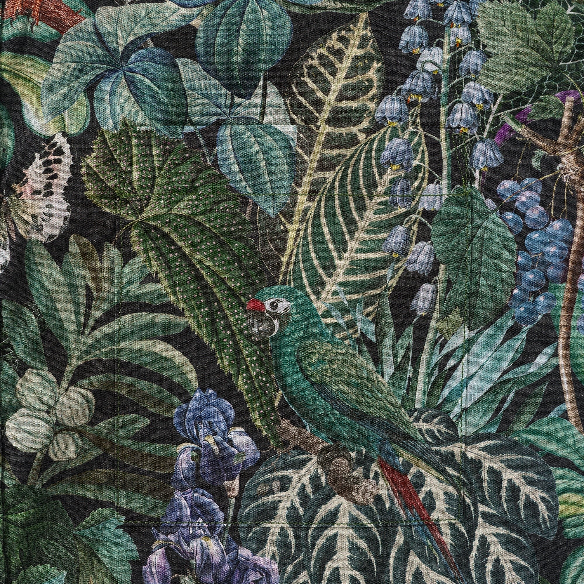 Chemise hawaïenne pour homme à manches courtes, boutonnée, 100 % coton, verte, Aloha Murmures de la jungle