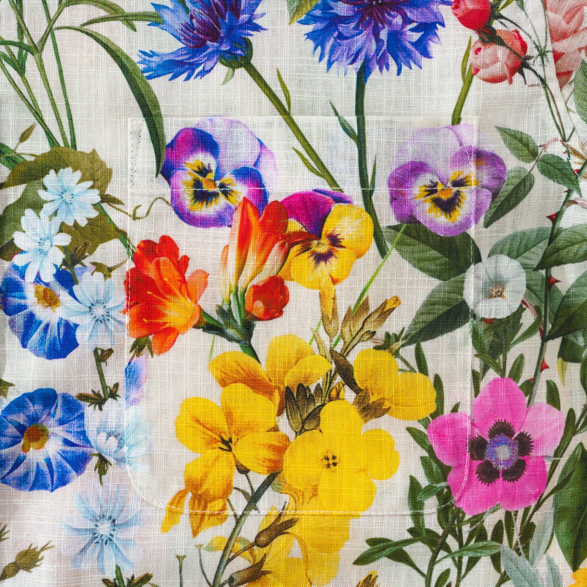 Chemise hawaïenne à manches longues pour hommes Fleurs ensoleillées 100 % coton Chemise Aloha à boutons