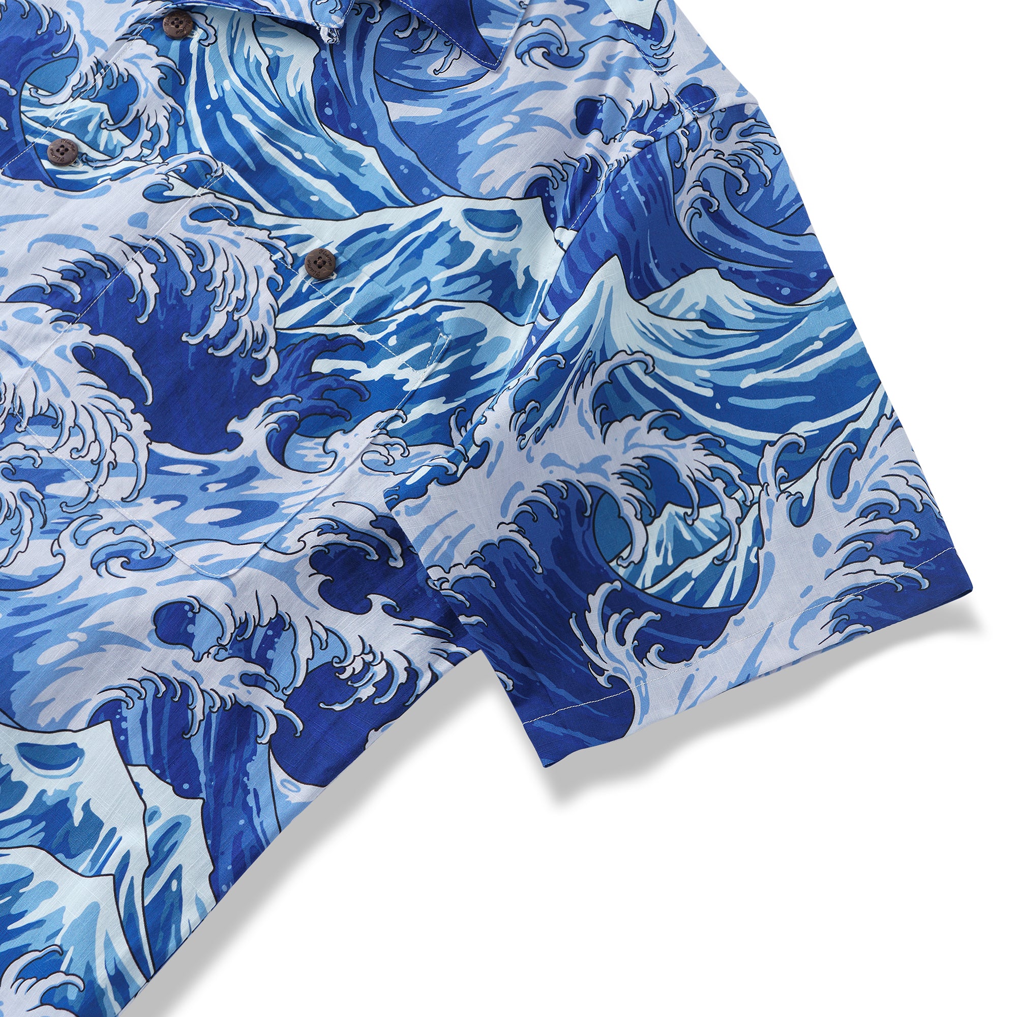 100% Baumwolle Hawaiian Shirt für Männer mit Ozeanleben Camp-Kragen Shirt