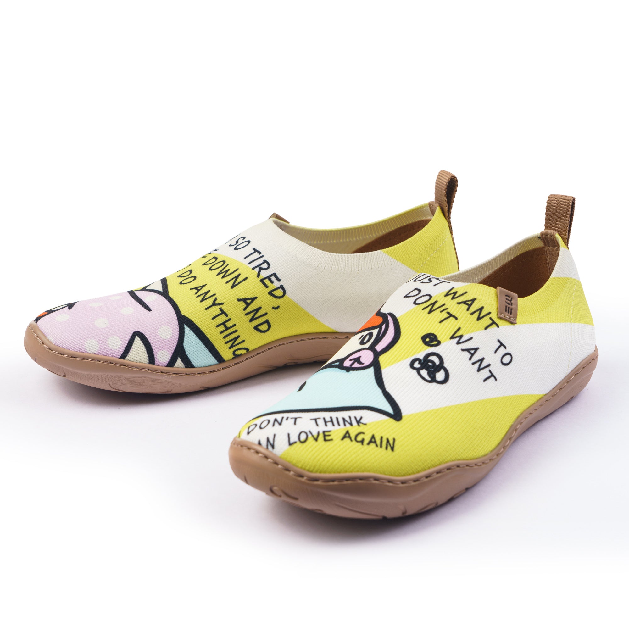 Sleeping Duck Damen Slip-on-Schuhe gestrichene Leinwand-Sneaker