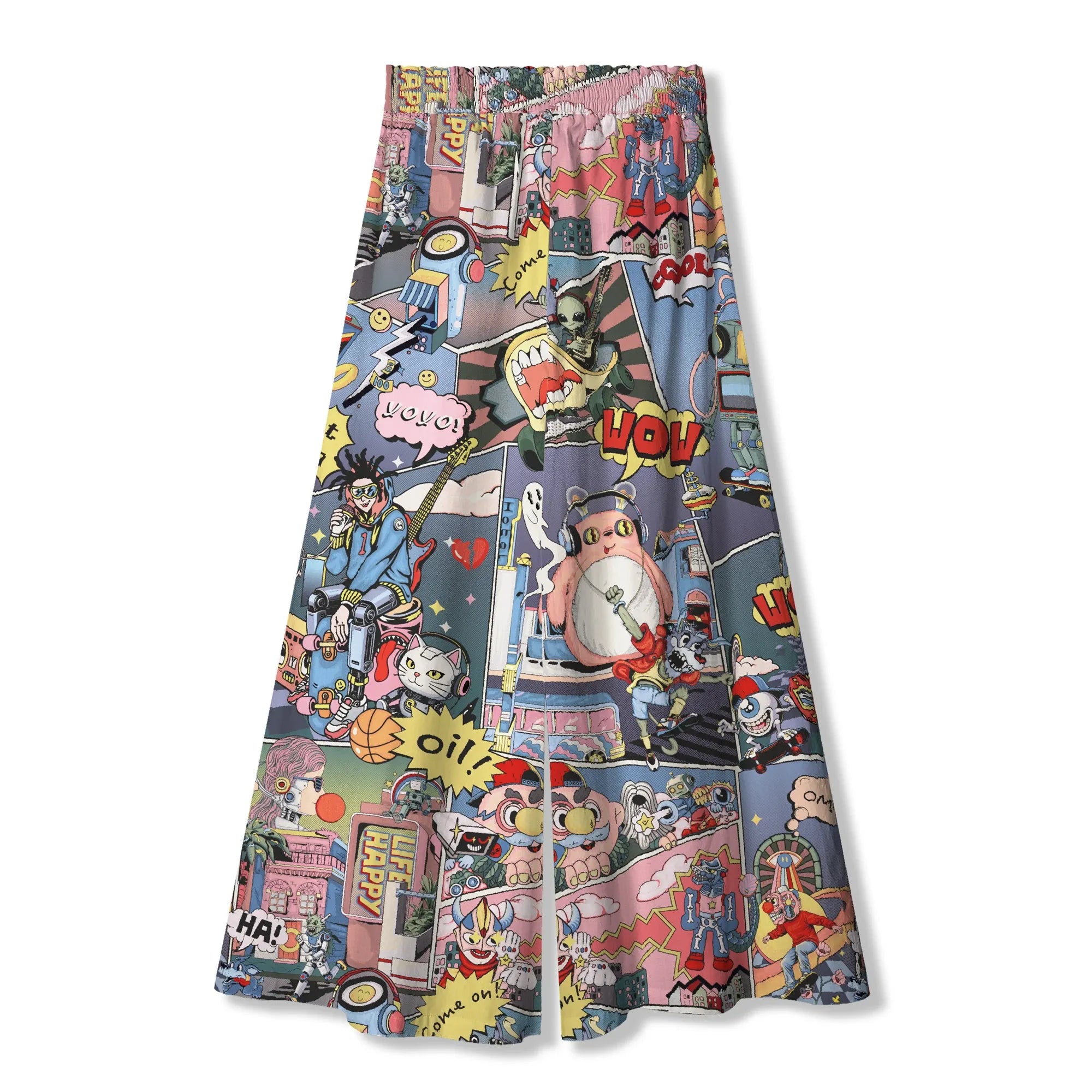 Alien Women's Floral Palazzo Pants, model wearing, blue, festival wear
